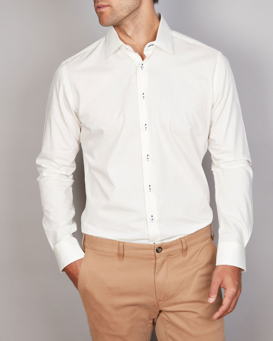 WOOL BLEND TWILL SHIRT SLIM FIT
