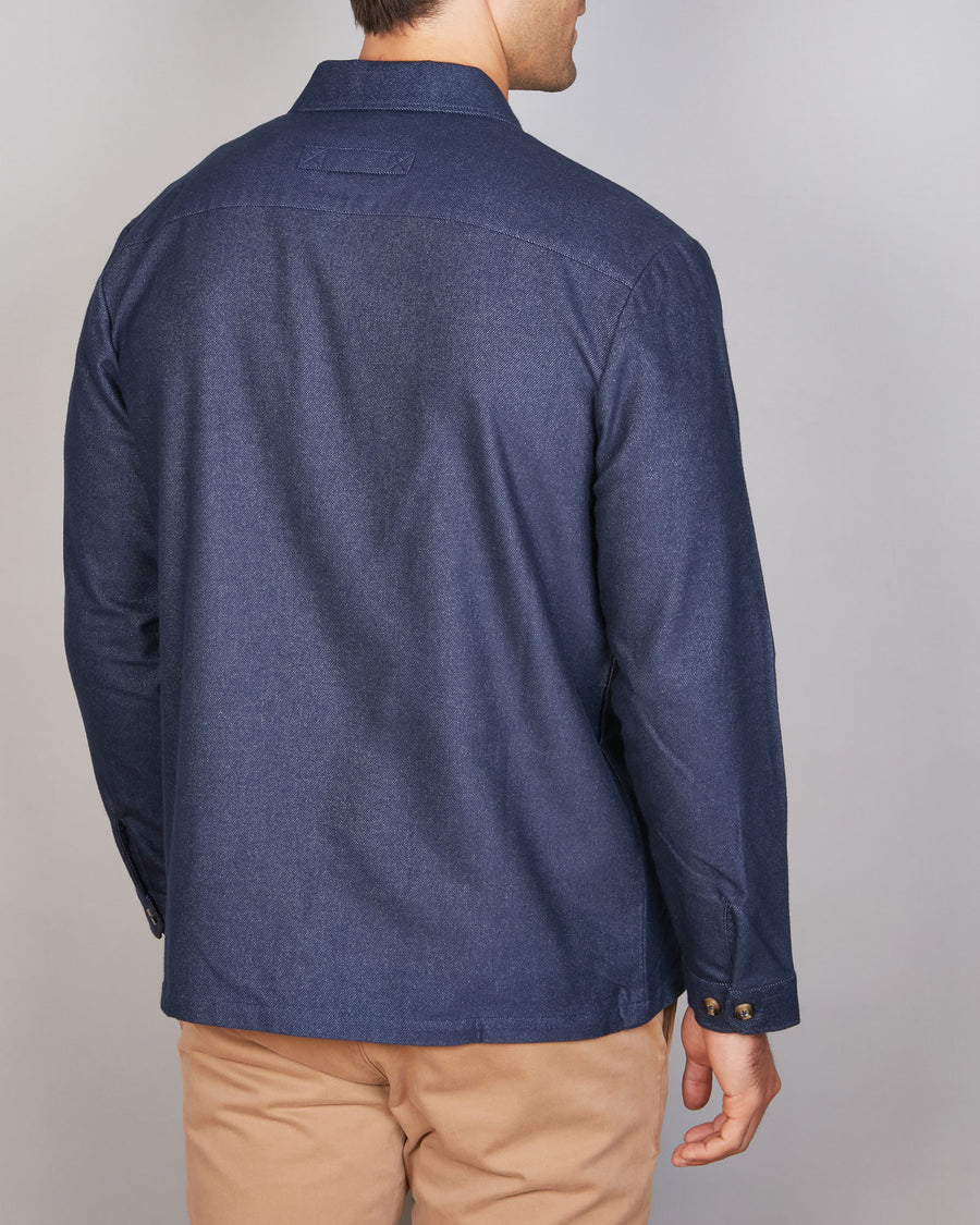 TWO TONE BRUSHED TWILL OVERSHIRT