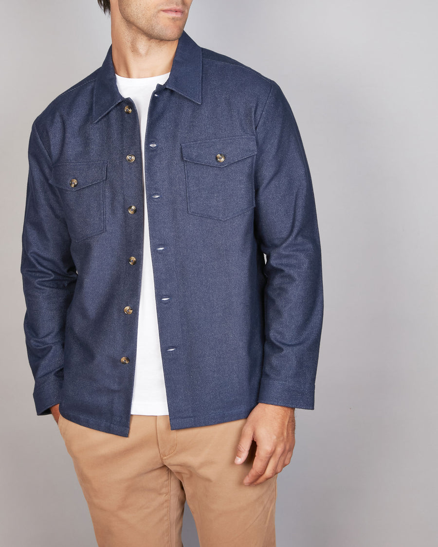 TWO TONE BRUSHED TWILL OVERSHIRT