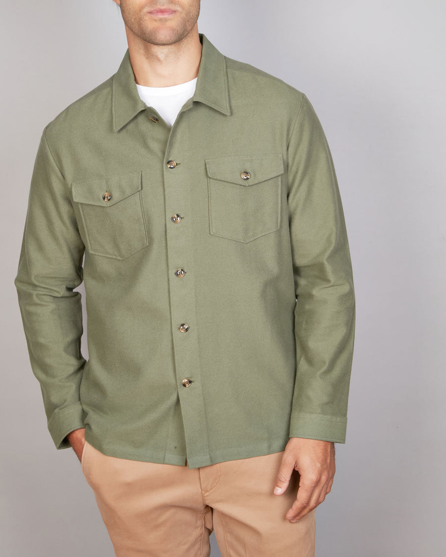 Two Tone Brushed Twill Overshirt