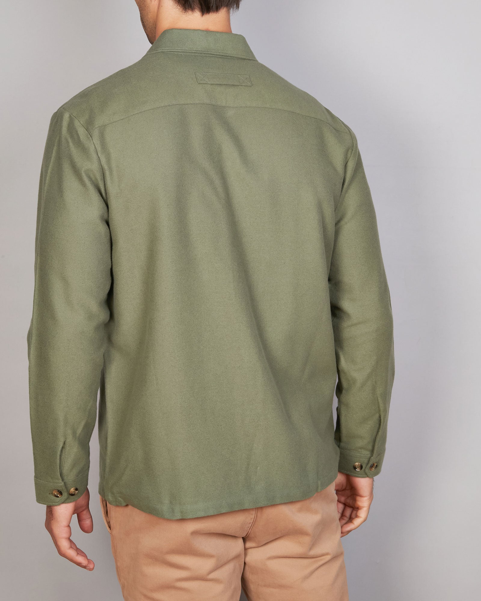 TWO TONE BRUSHED TWILL OVERSHIRT