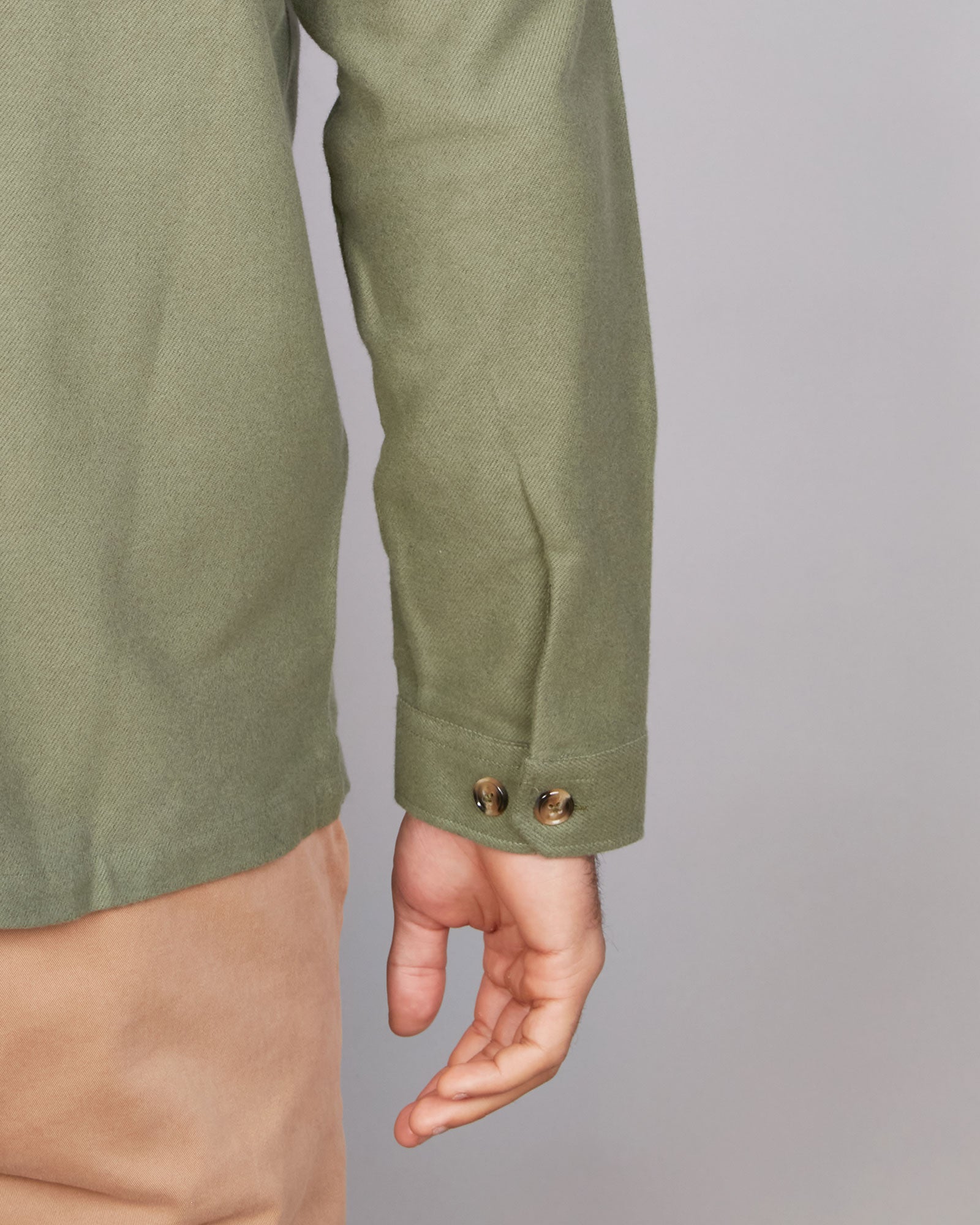 TWO TONE BRUSHED TWILL OVERSHIRT