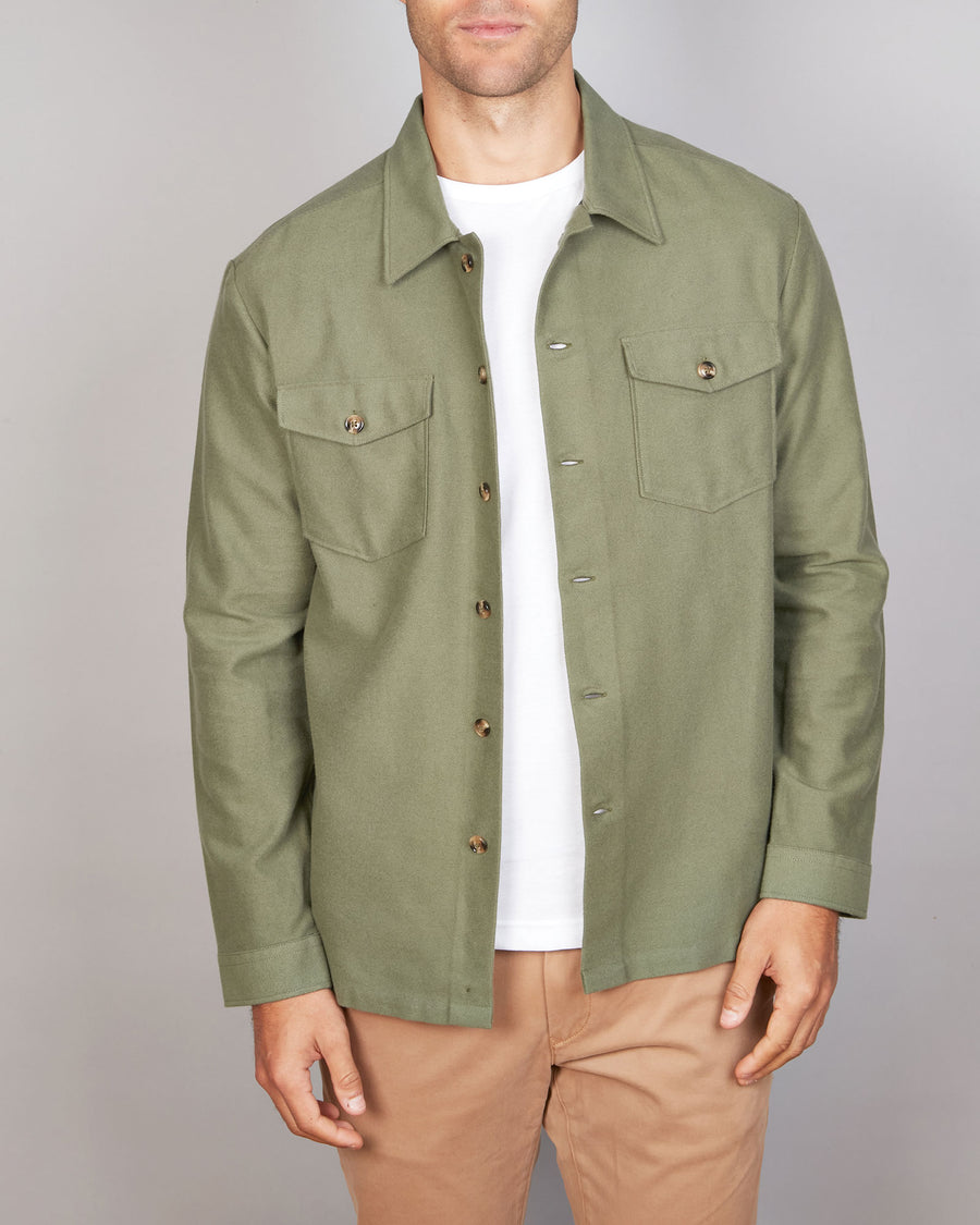 Two Tone Brushed Twill Overshirt