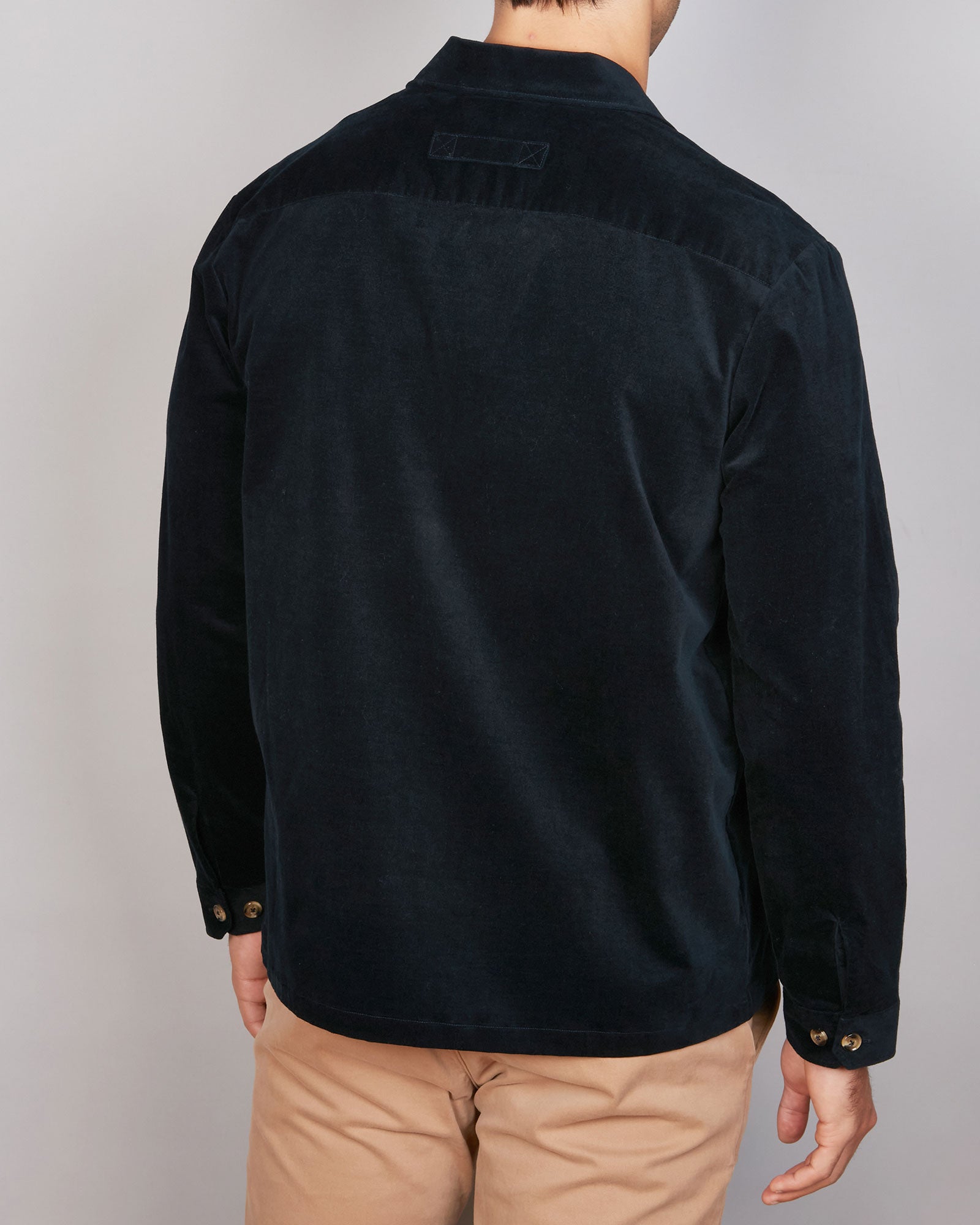 STRETCH VELVET OVERSHIRT