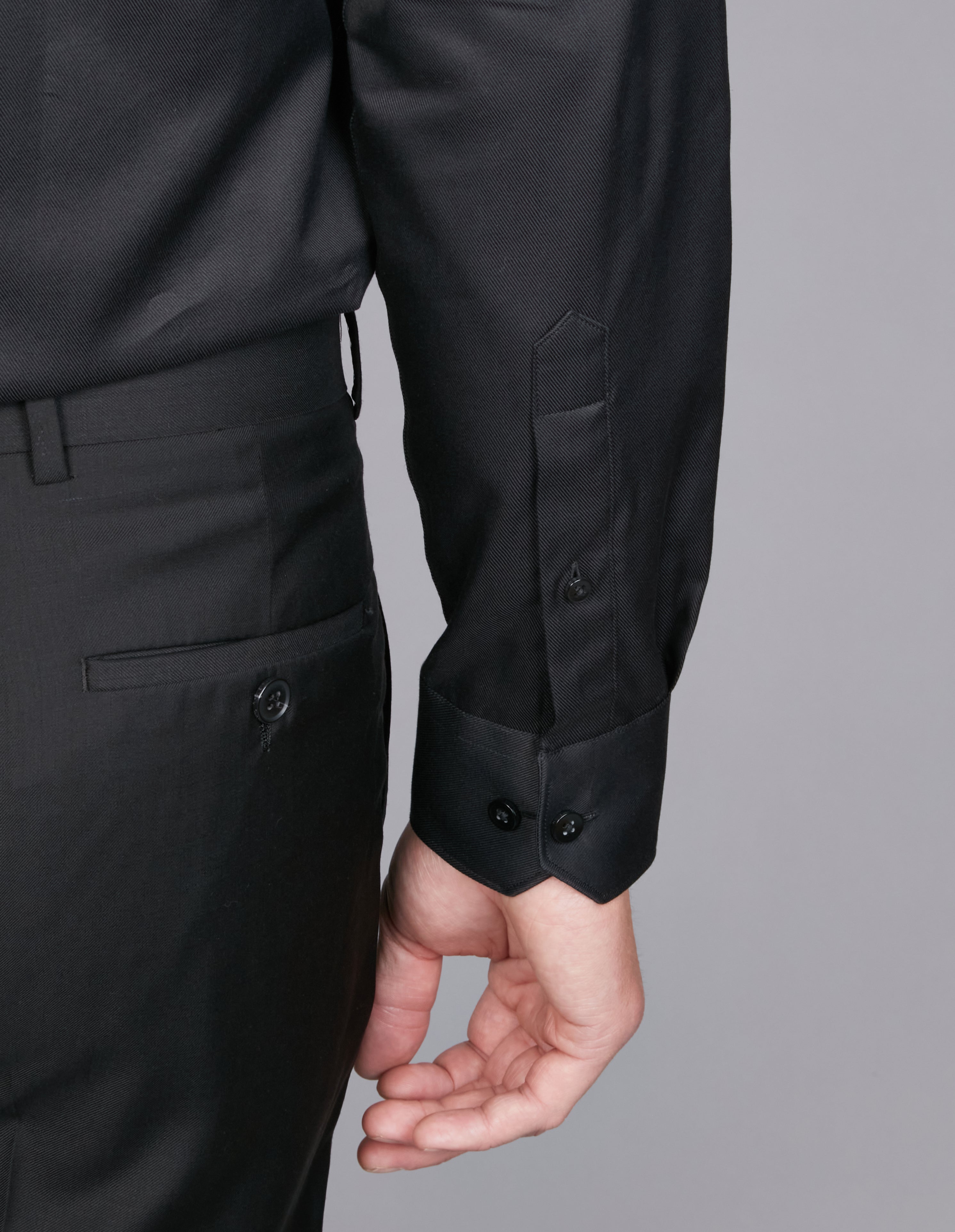 BLACK/BLUE TWILL CLASSIC FIT SHIRT