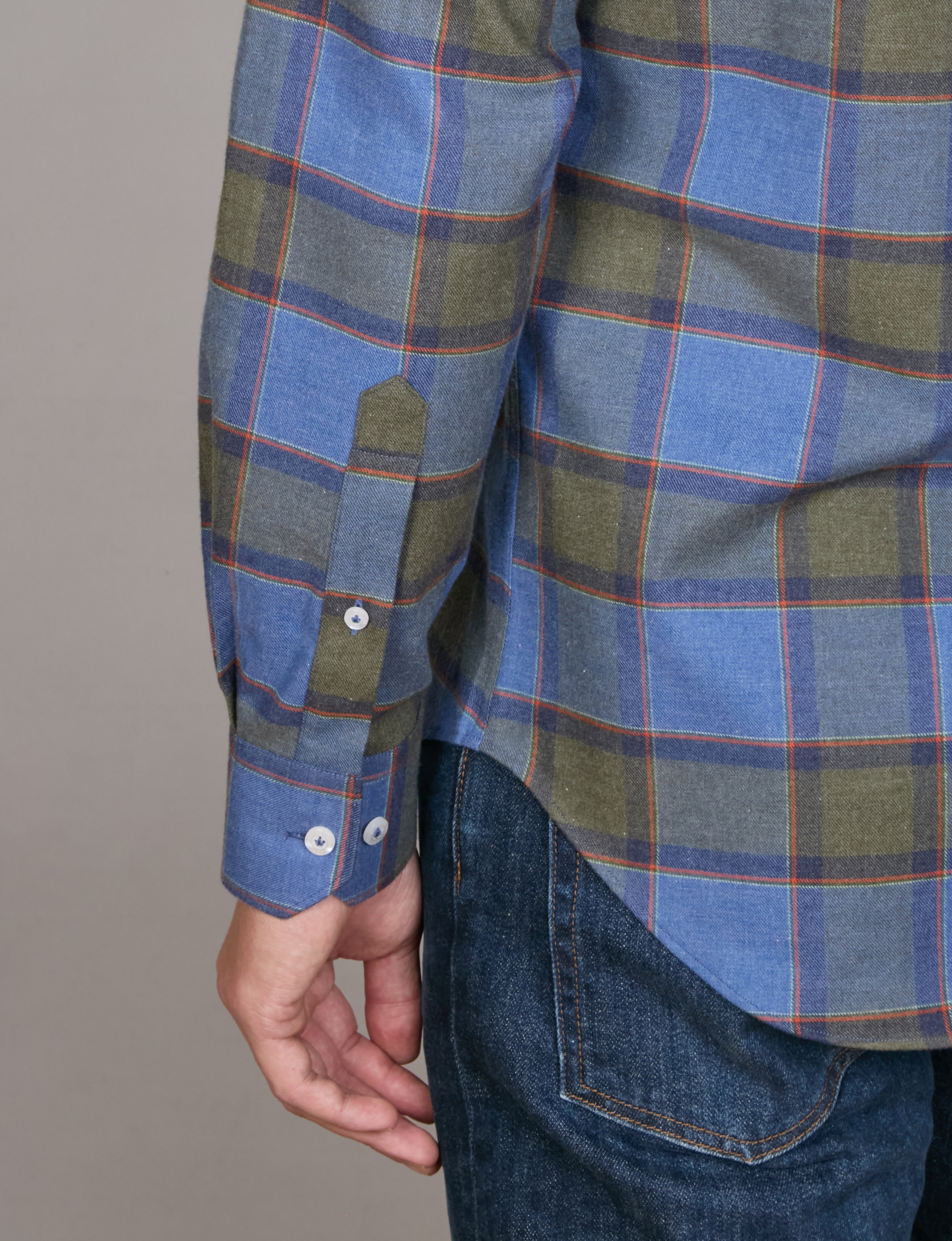 SARDINIA PEACHED CHECK SLIM FIT SHIRT