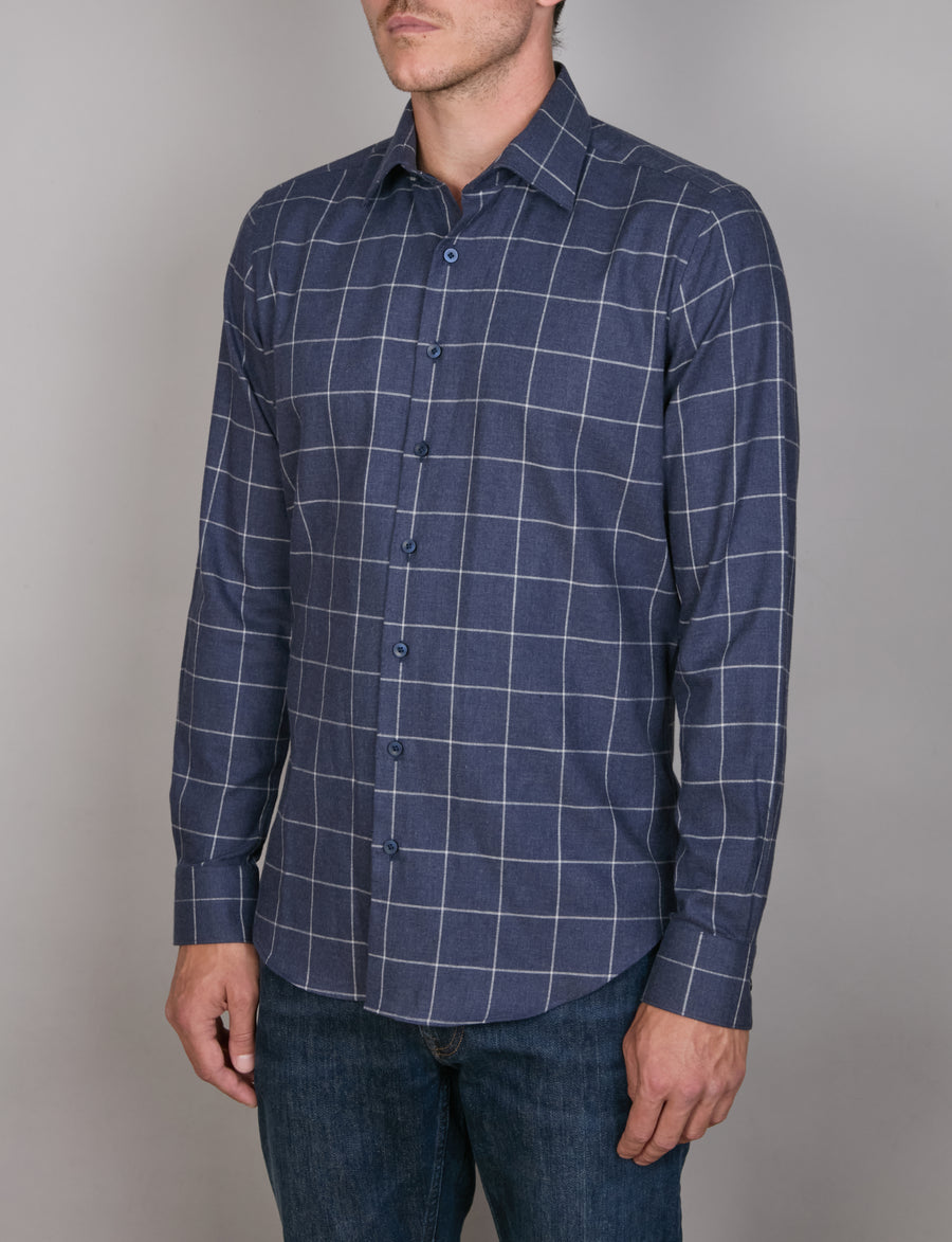 HIGHLAND PEACHED CHECK SLIM FIT SHIRT
