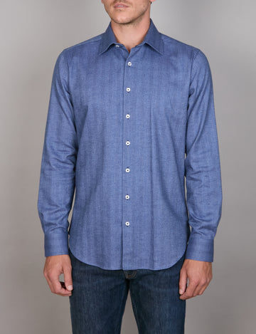 Pagani Peached Herringbone Slim Fit Shirt