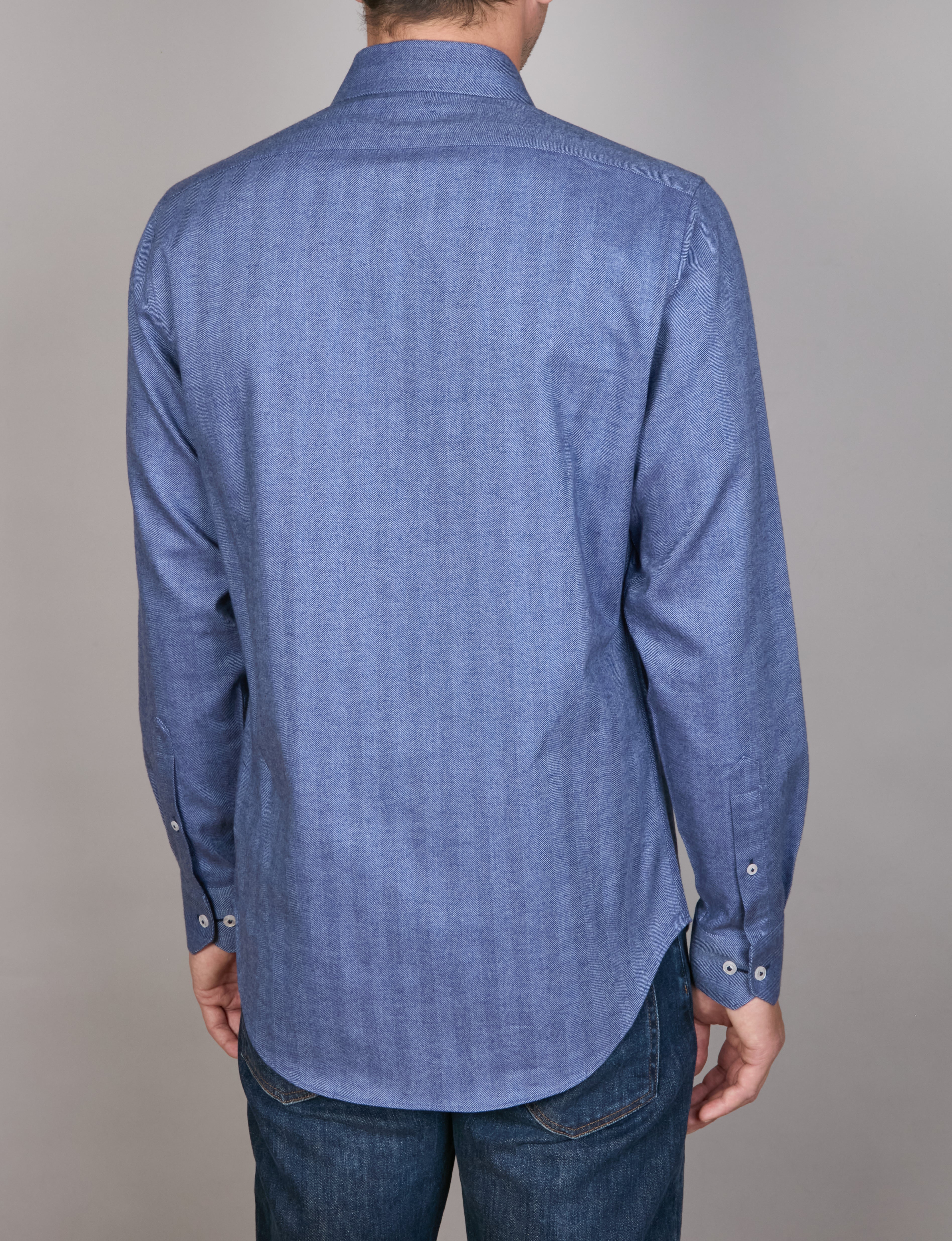 PAGANI PEACHED HERRINGBONE SLIM FIT SHIRT