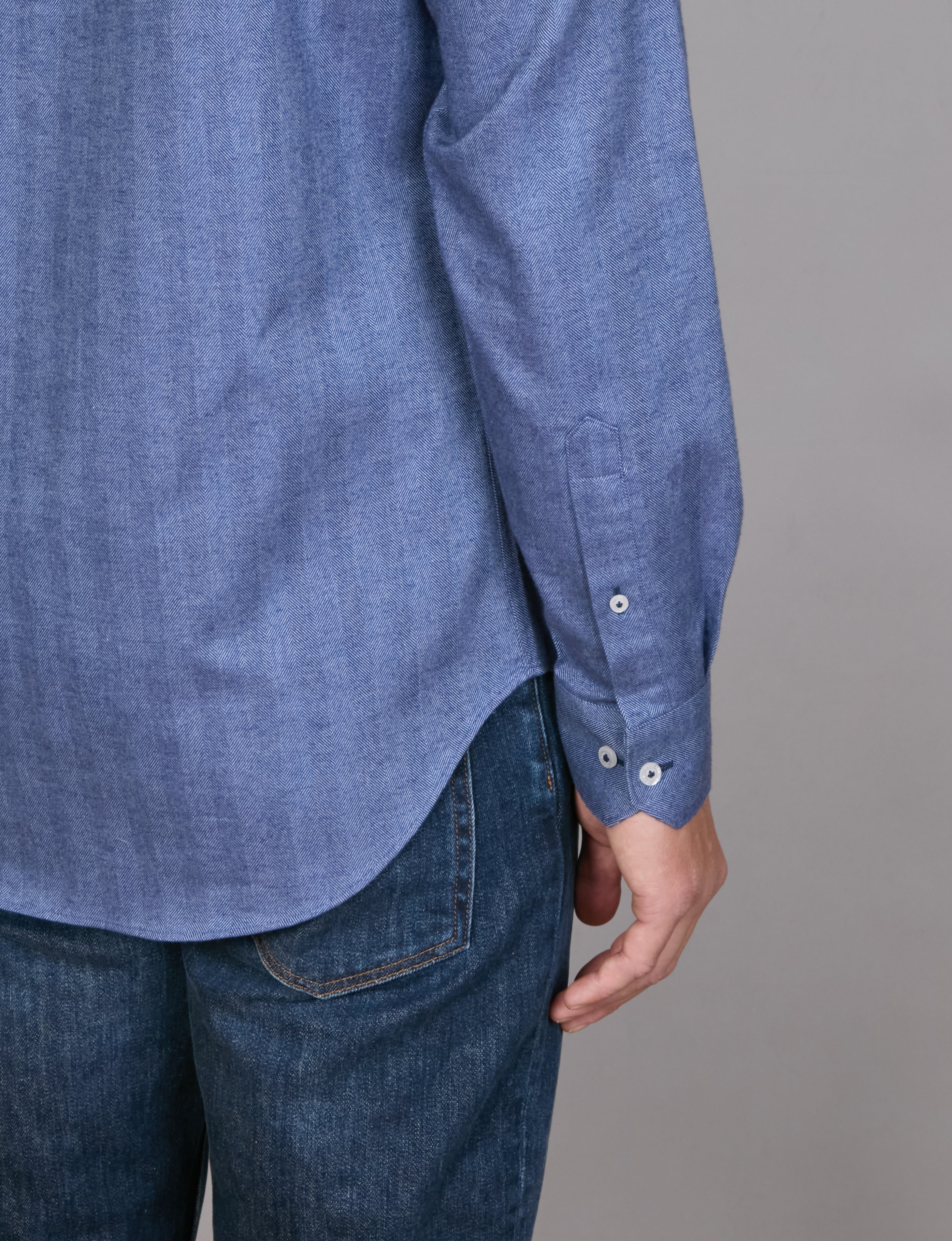 PAGANI PEACHED HERRINGBONE SLIM FIT SHIRT