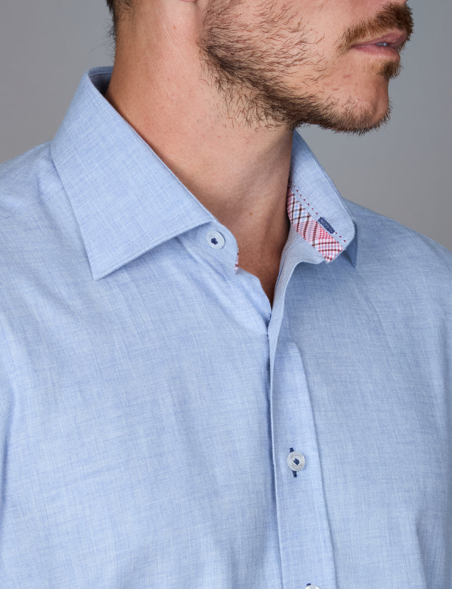 Heathered Blues Peached Classic Fit Shirt