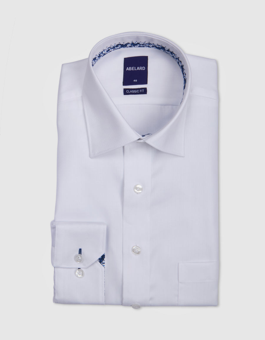 D'AMPREZZO HERRINGBONE CLASSIC FIT SHIRT