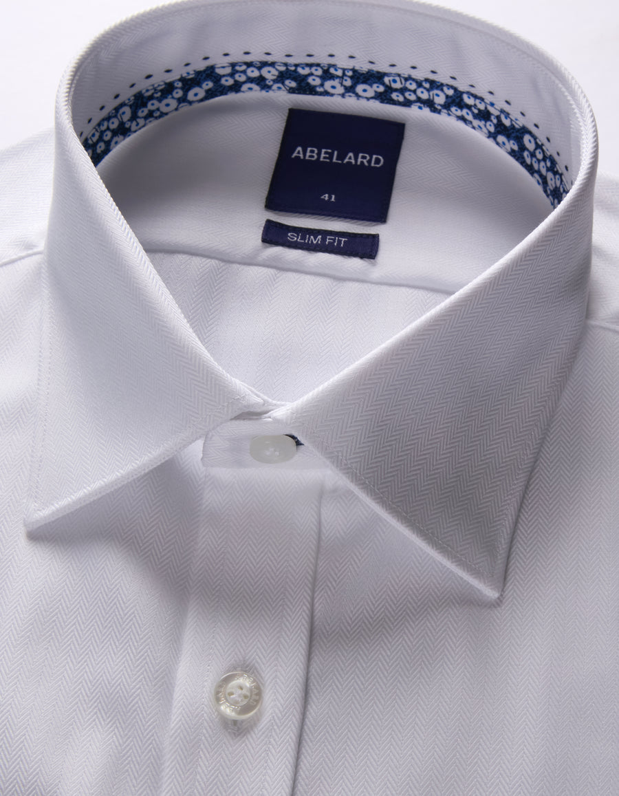 D'AMPREZZO HERRINGBONE CLASSIC FIT SHIRT
