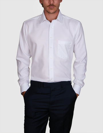 D'AMPREZZO HERRINGBONE CLASSIC FIT SHIRT