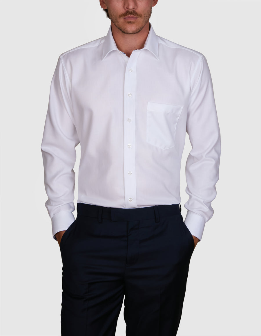 D'AMPREZZO HERRINGBONE CLASSIC FIT SHIRT