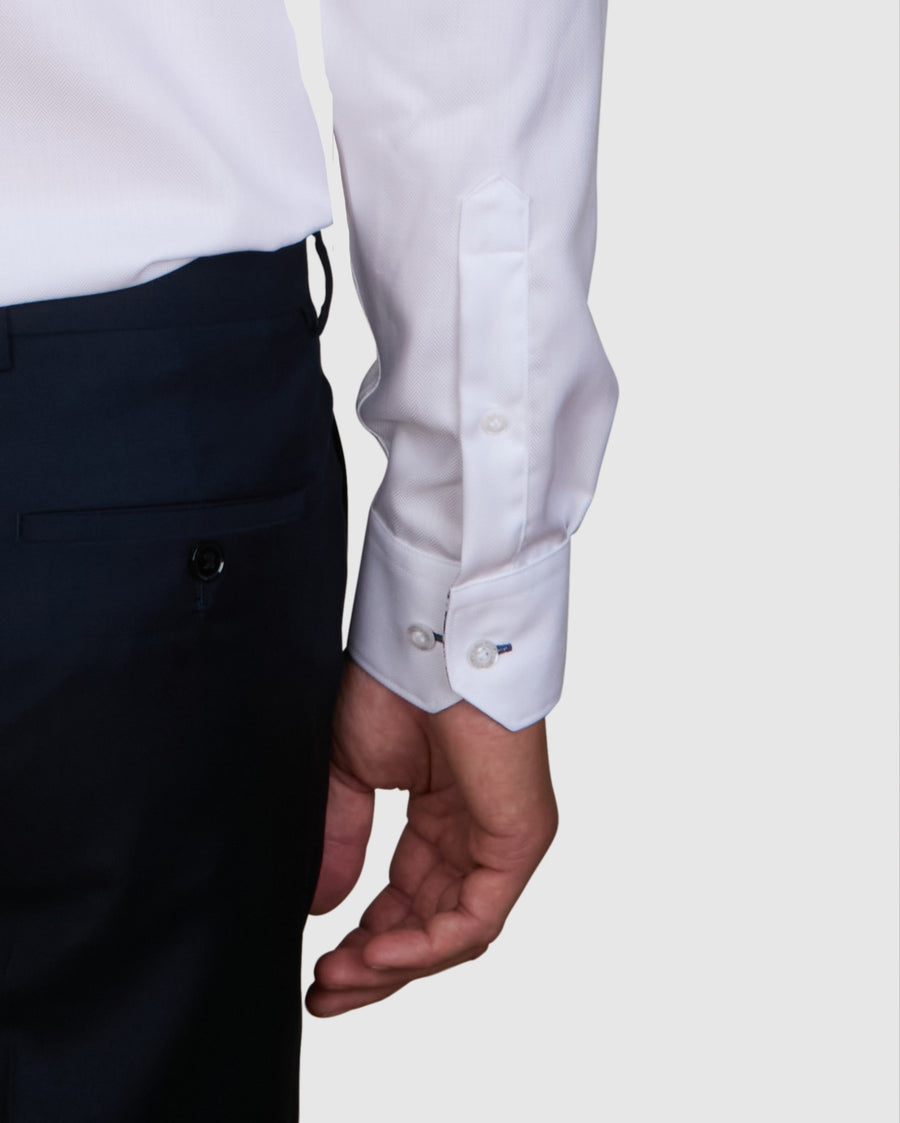 D'AMPREZZO HERRINGBONE CLASSIC FIT SHIRT