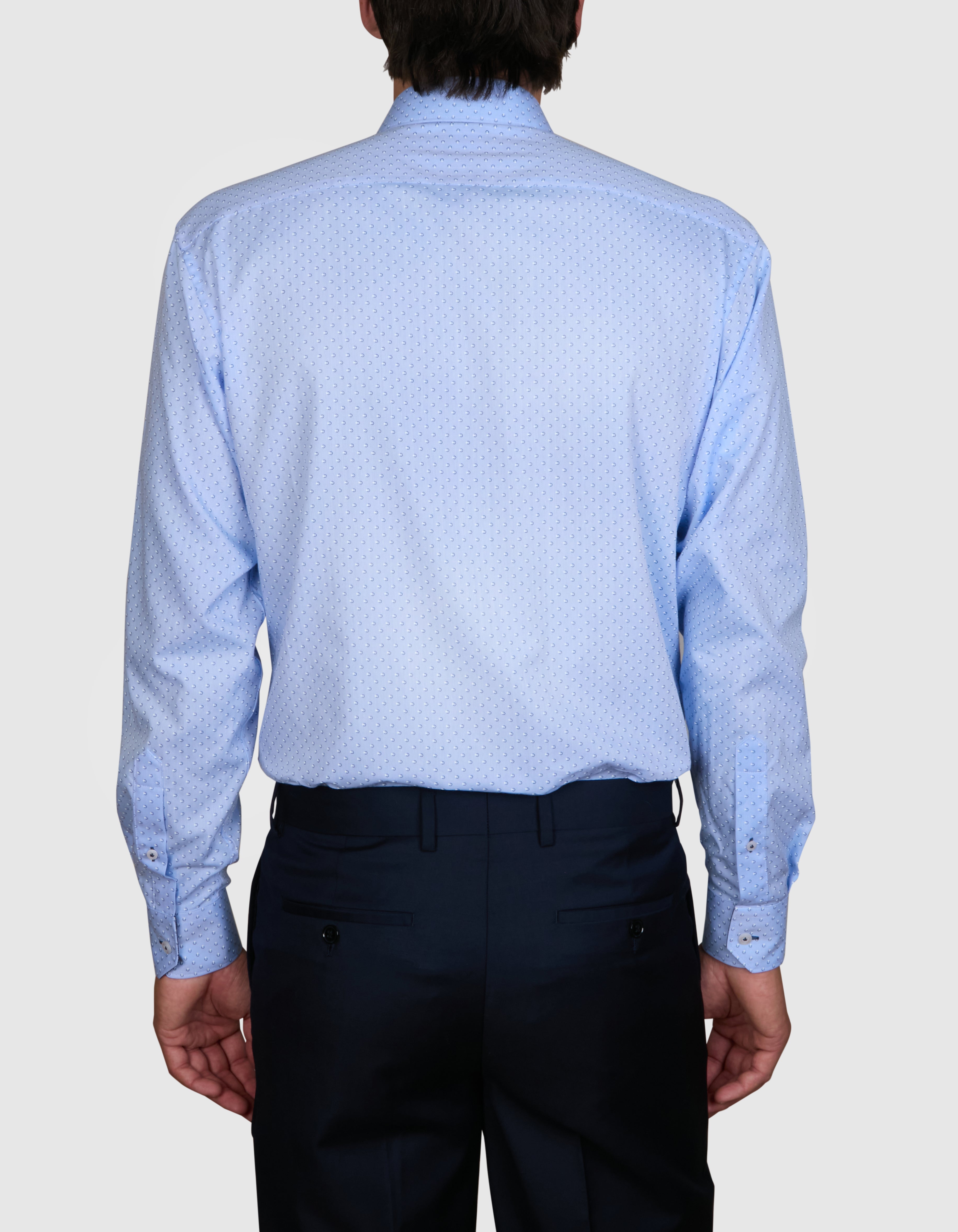 SPOT PRINT HERRINGBONE CLASSIC FIT SHIRT