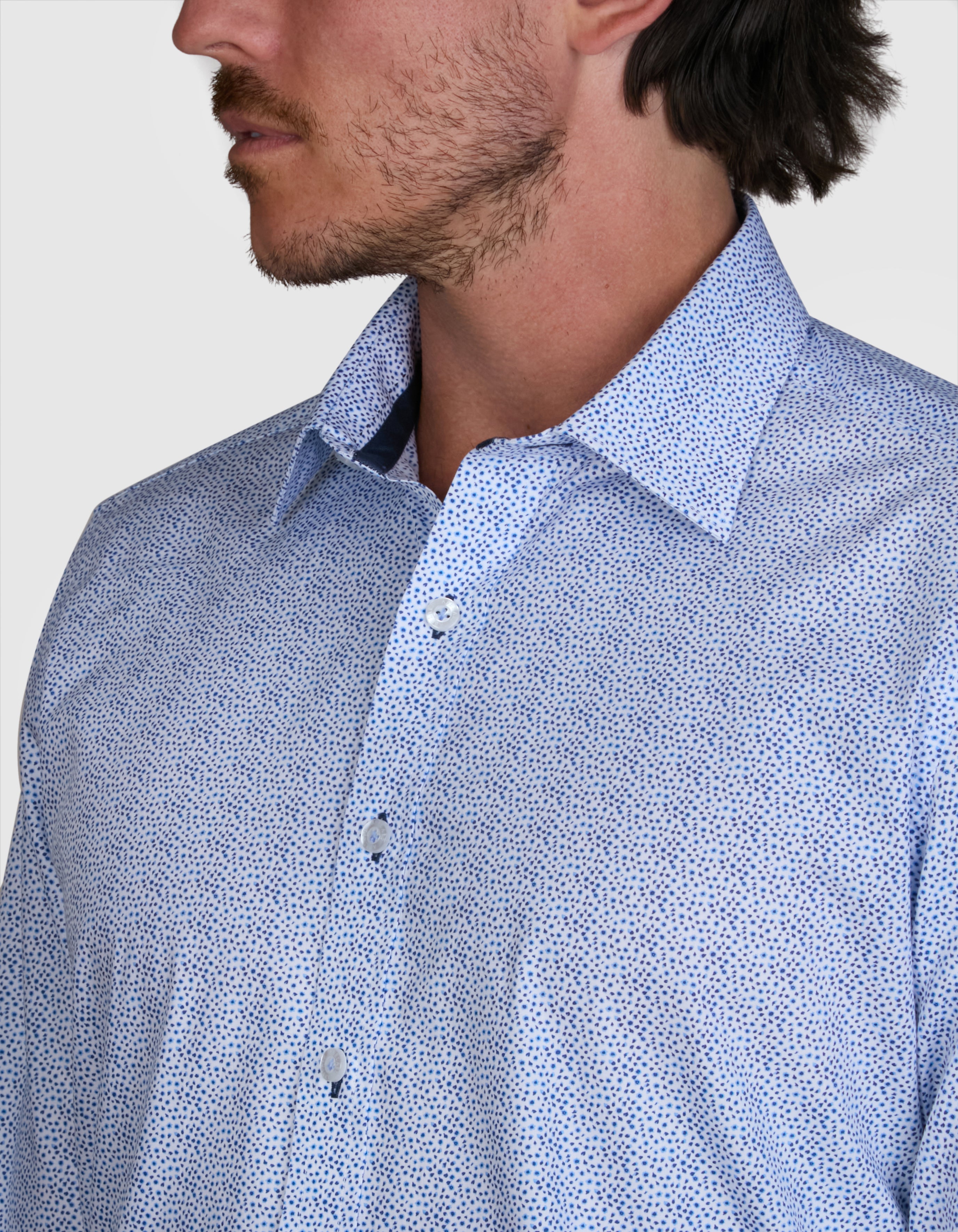 SPECKLED DIGITAL PRINT SLIM FIT SHIRT