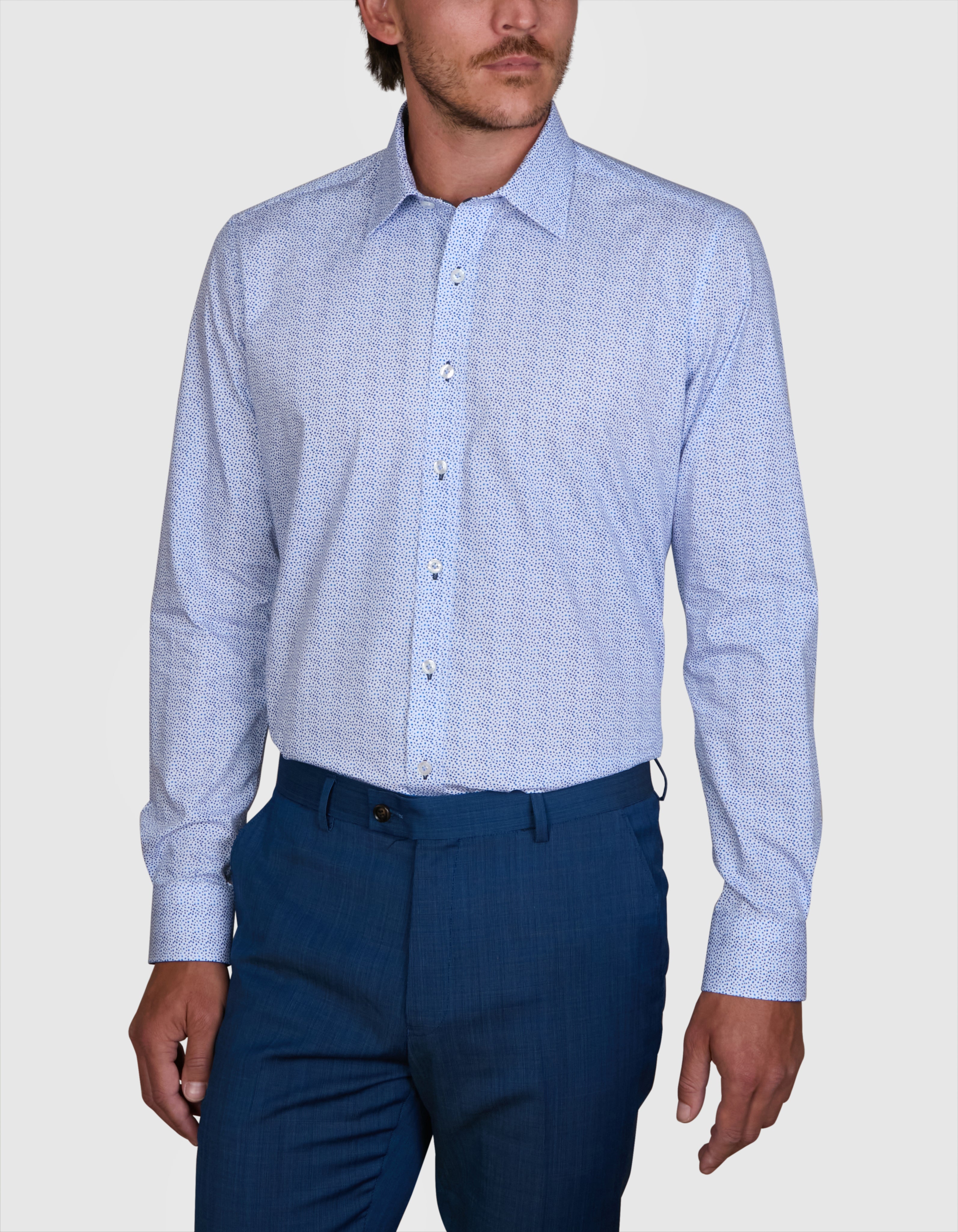 SPECKLED DIGITAL PRINT SLIM FIT SHIRT