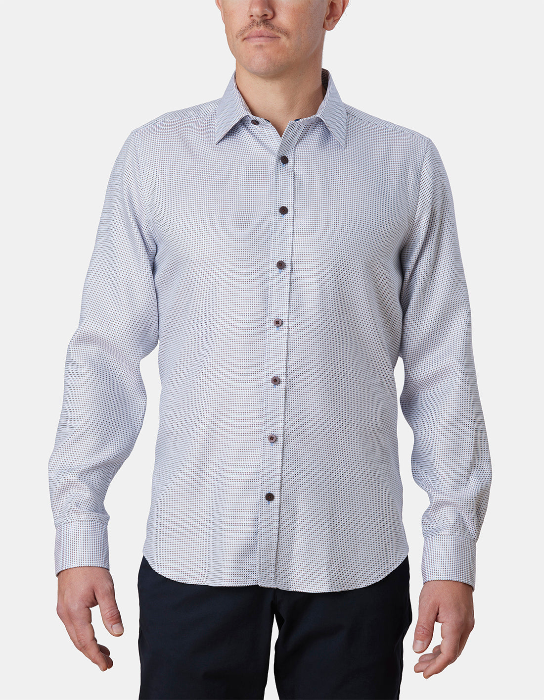 GRAND ZIG ZAG TWILL SLIM FIT SHIRT