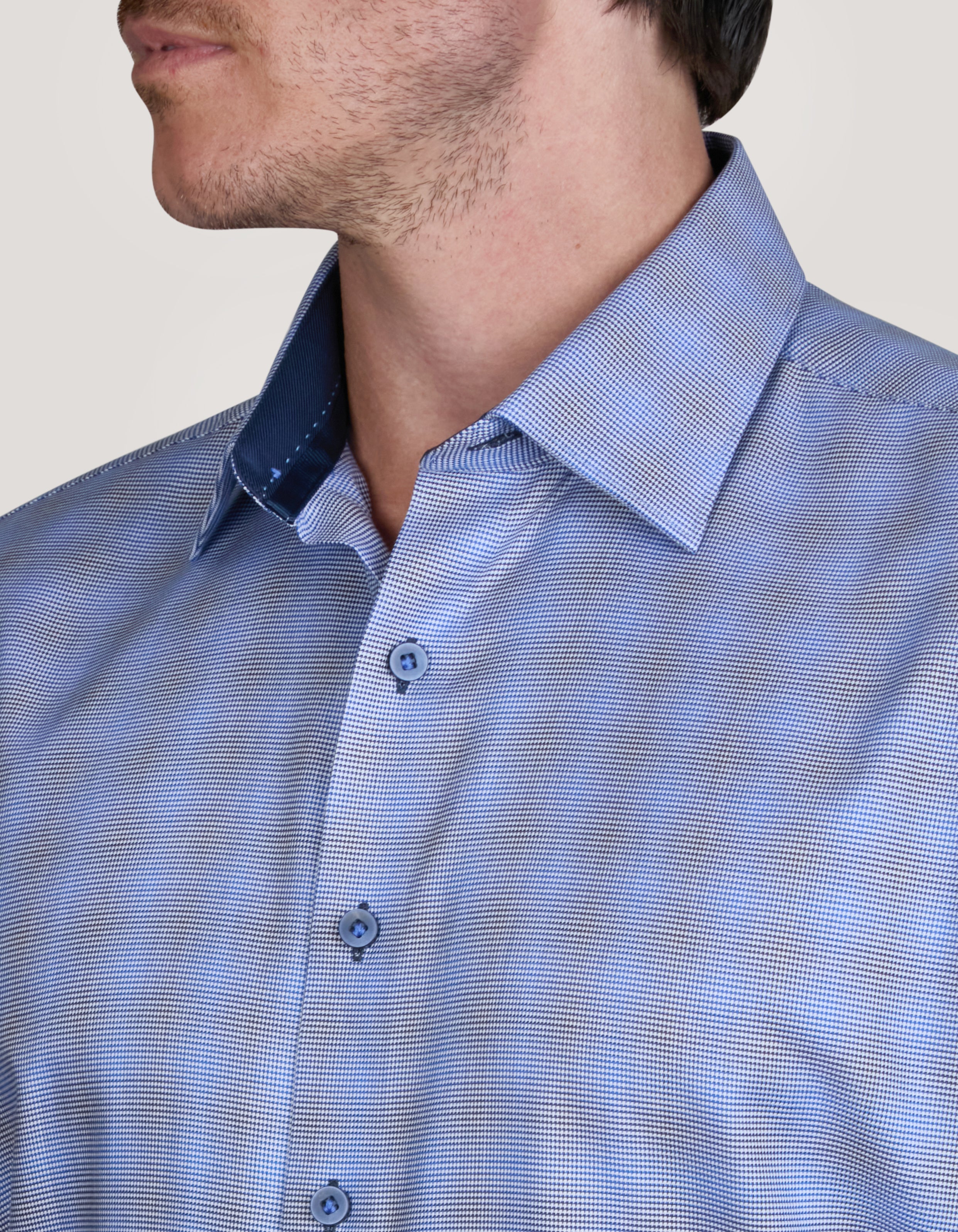 ANCONA OMBRE CHECK SLIM FIT SHIRT