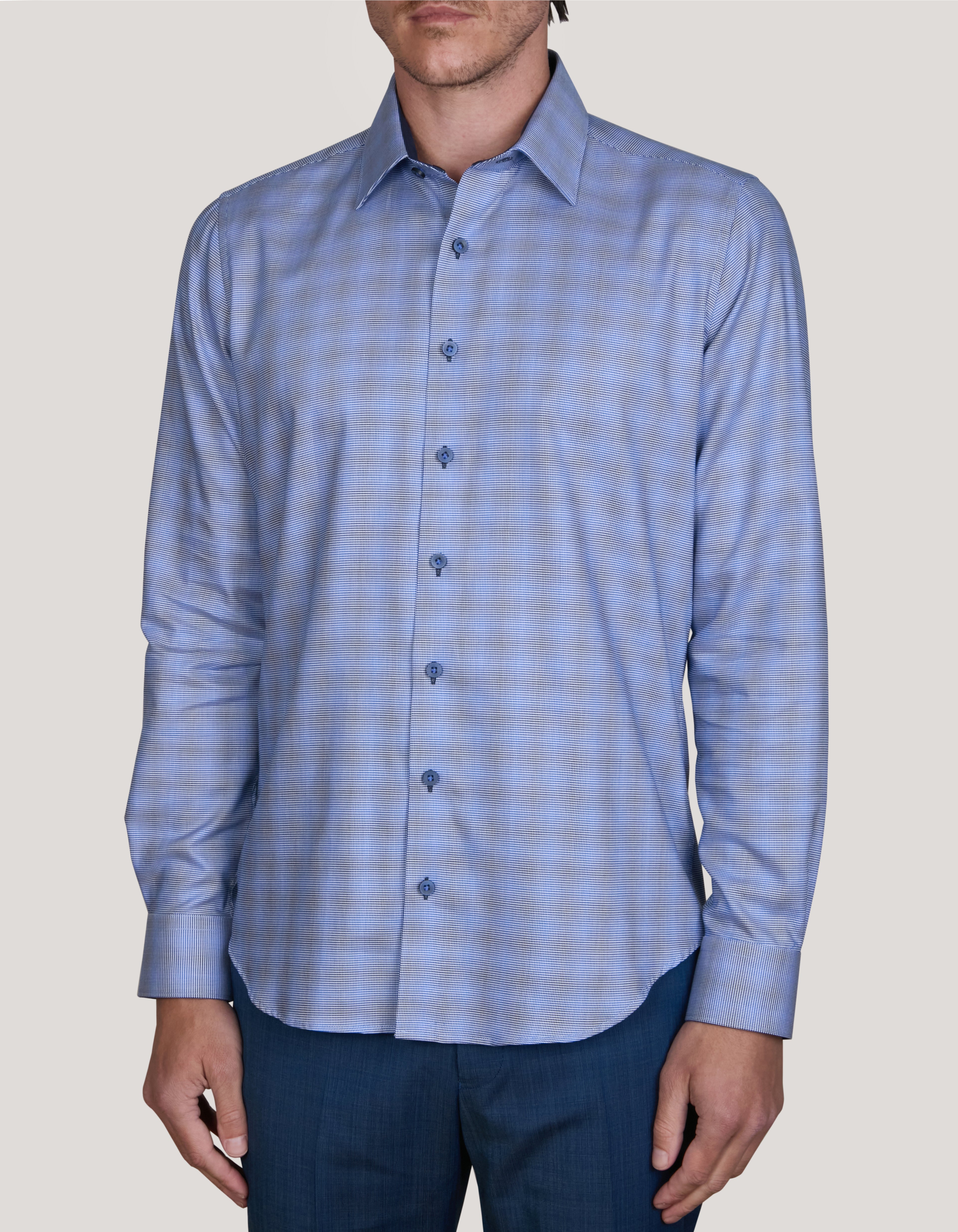 ANCONA OMBRE CHECK SLIM FIT SHIRT