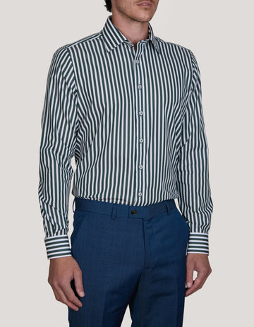 VARESE SATIN STRIPE SLIM FIT SHIRT
