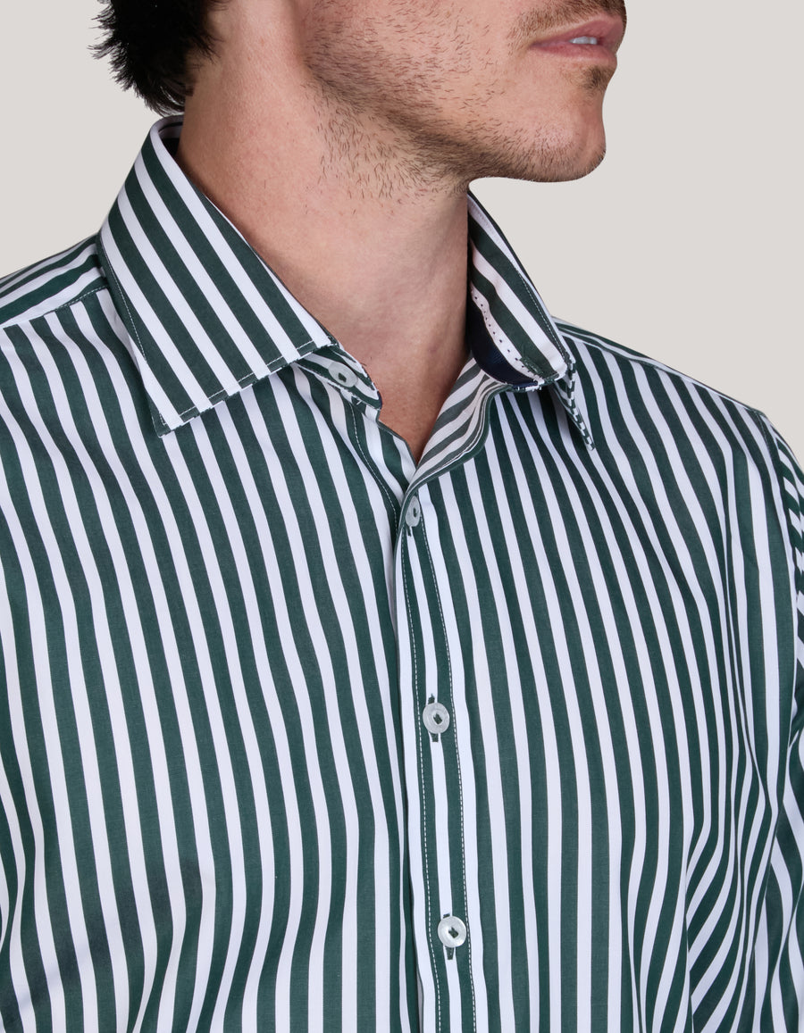 VARESE SATIN STRIPE SLIM FIT SHIRT