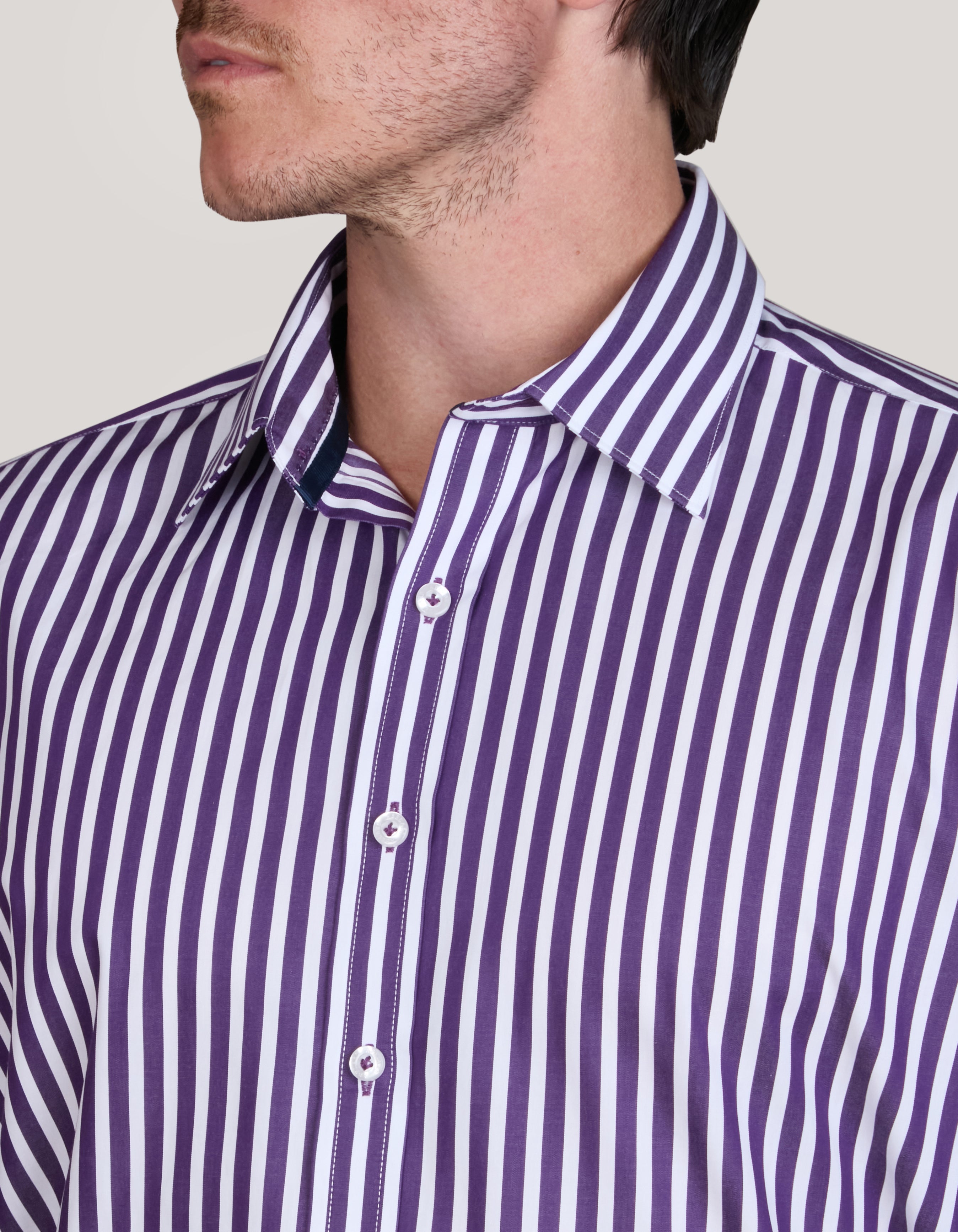 VARESE SATIN STRIPE SLIM FIT SHIRT