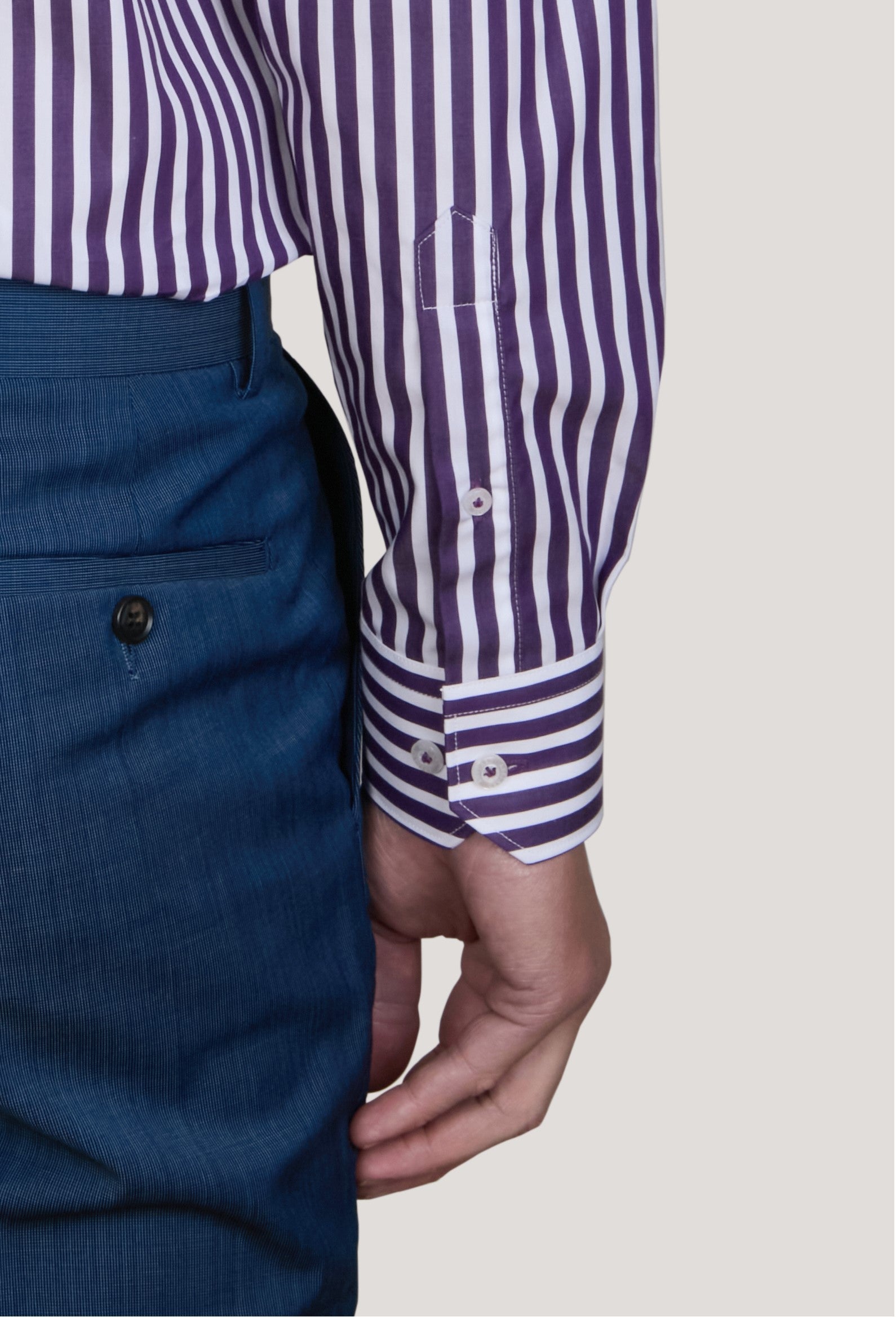 VARESE SATIN STRIPE SLIM FIT SHIRT