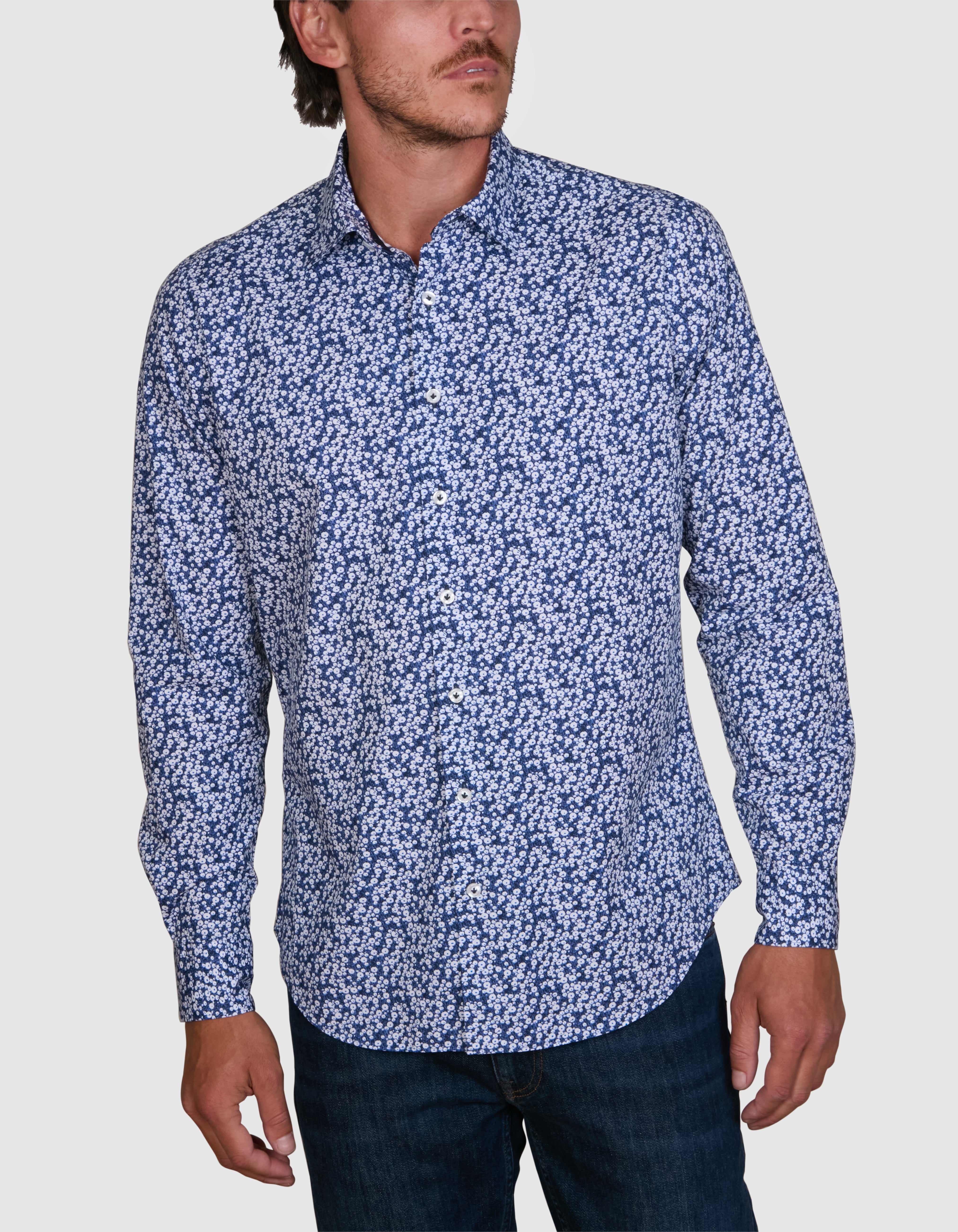 BRESCIA BUBBLE PRINT SLIM FIT SHIRT