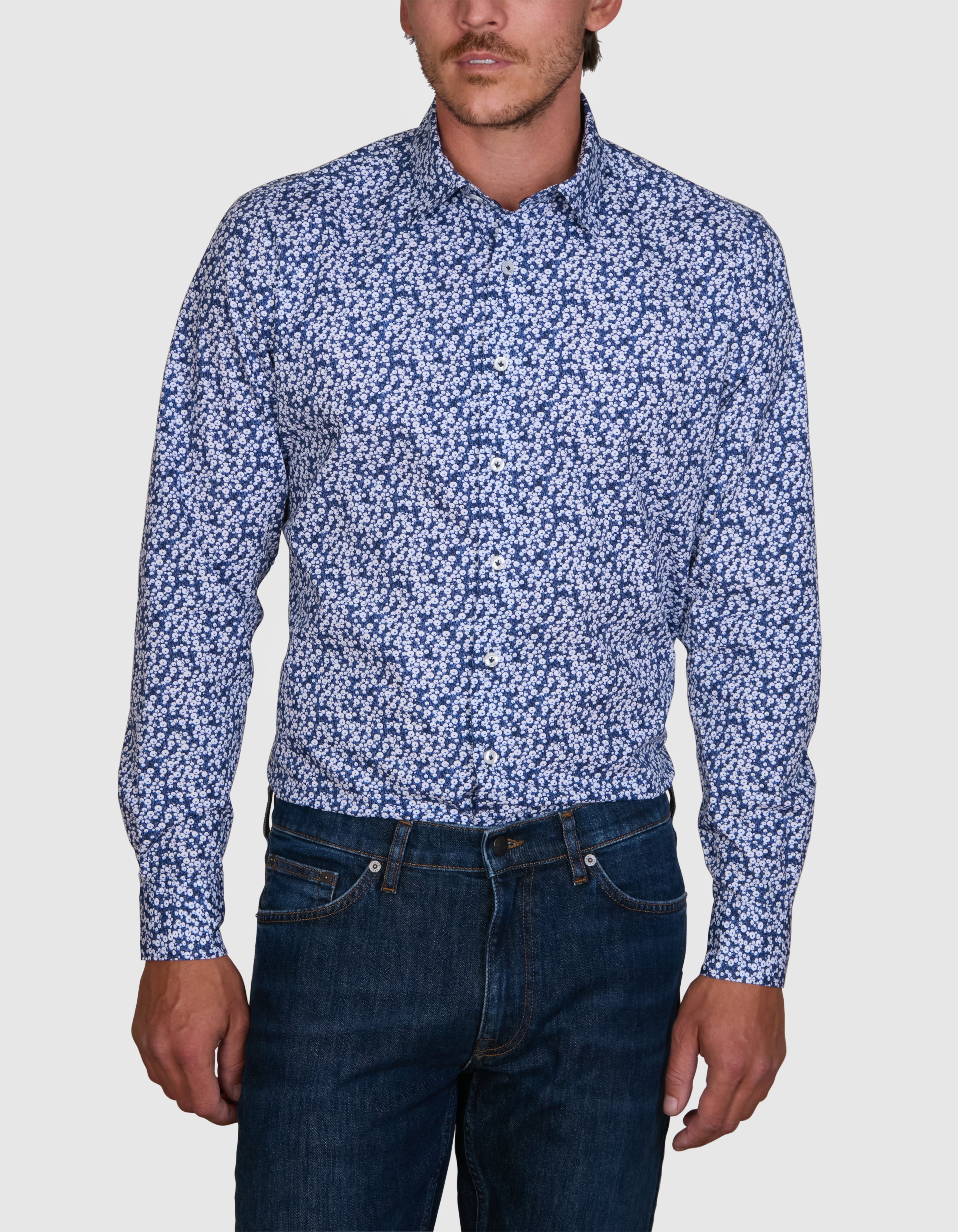 BRESCIA BUBBLE PRINT SLIM FIT SHIRT