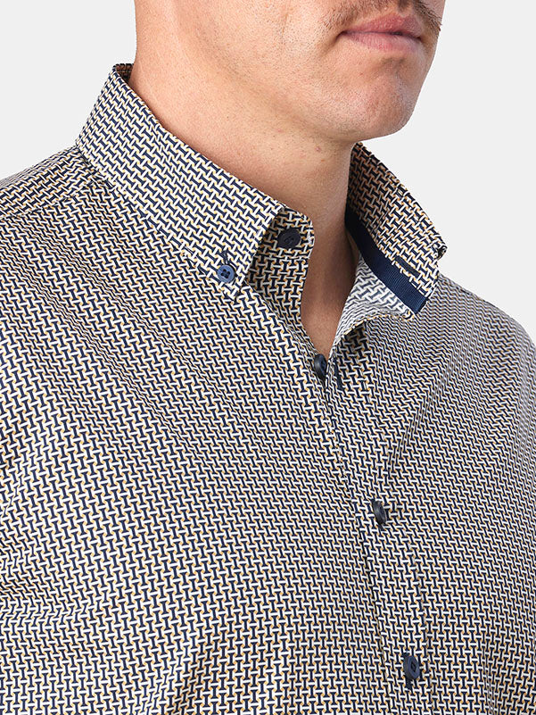 GEO LADDERS PRINT SLIM FIT SHIRT
