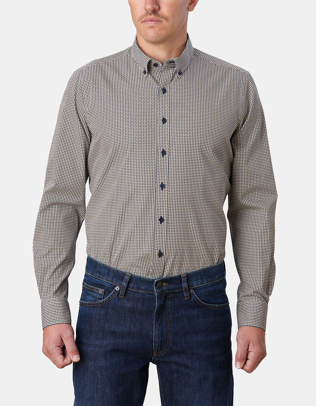 GEO LADDERS PRINT SLIM FIT SHIRT
