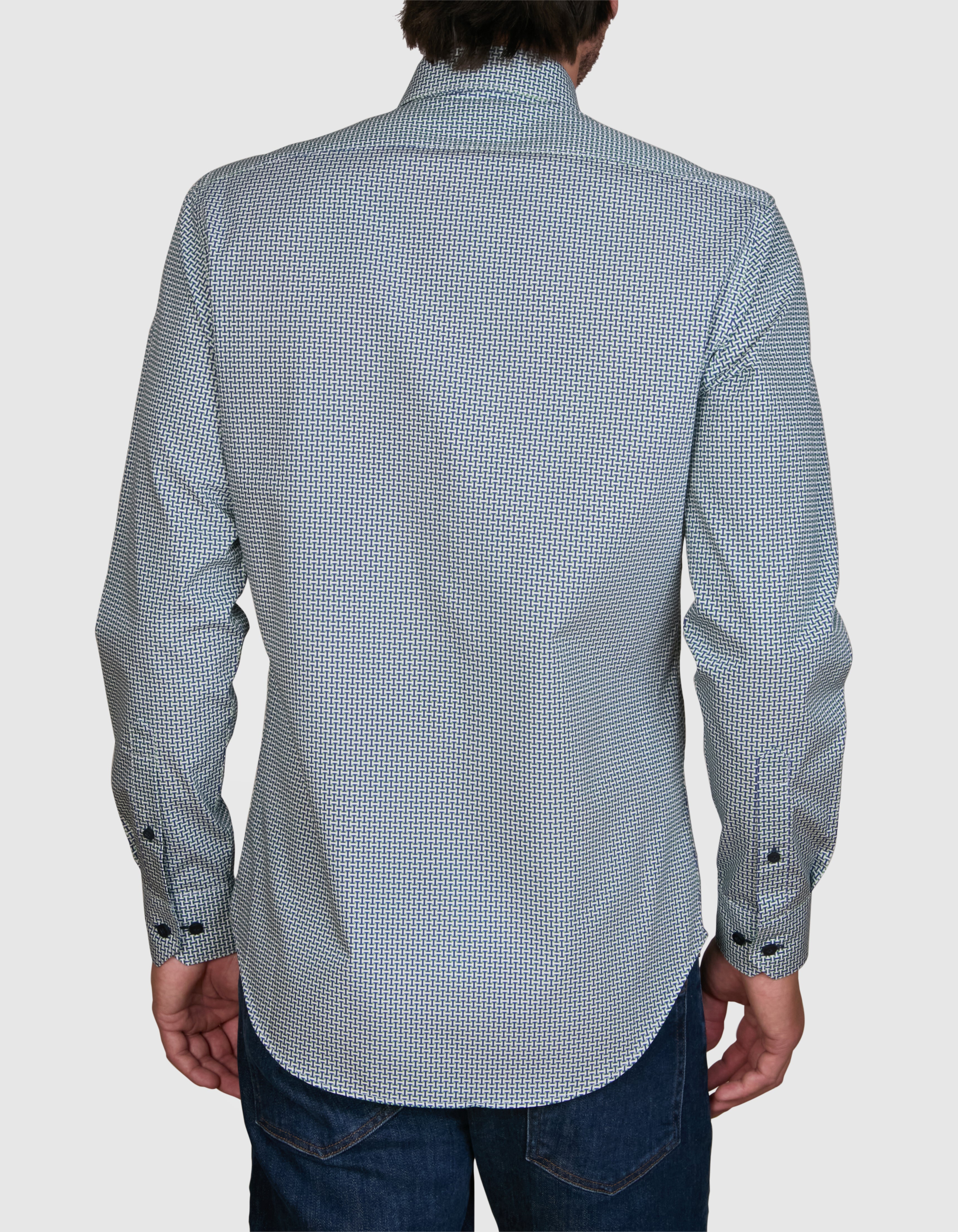 GEO LADDERS PRINT SLIM FIT SHIRT