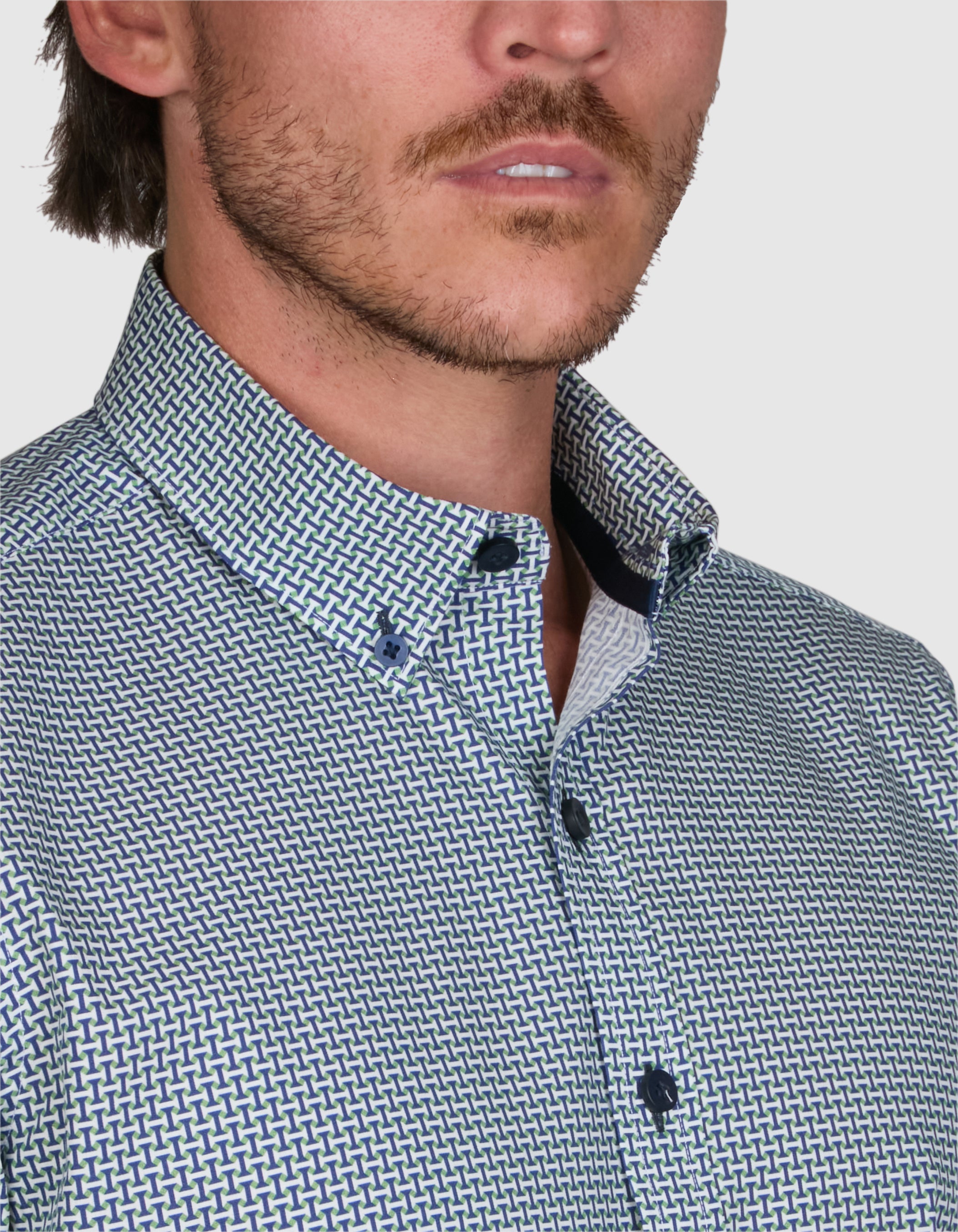 GEO LADDERS PRINT SLIM FIT SHIRT