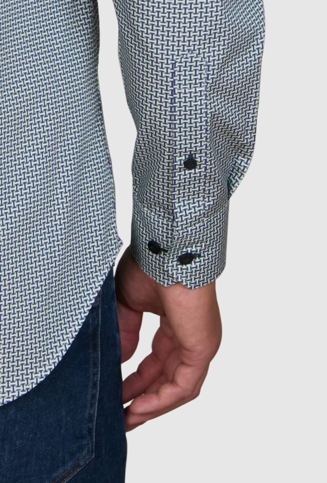 GEO LADDERS PRINT SLIM FIT SHIRT