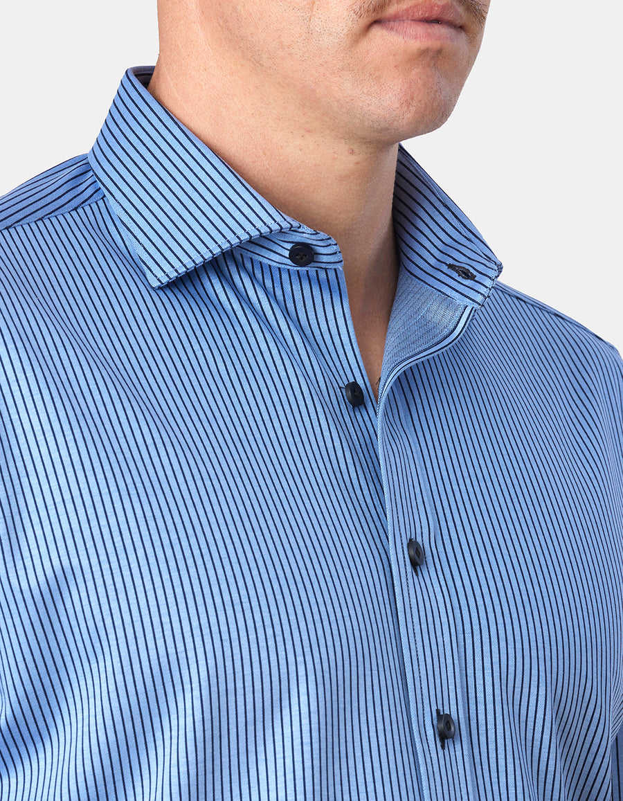 SASSUOLA JAQUARD STRIPE KNIT SLIM FIT SHIRT