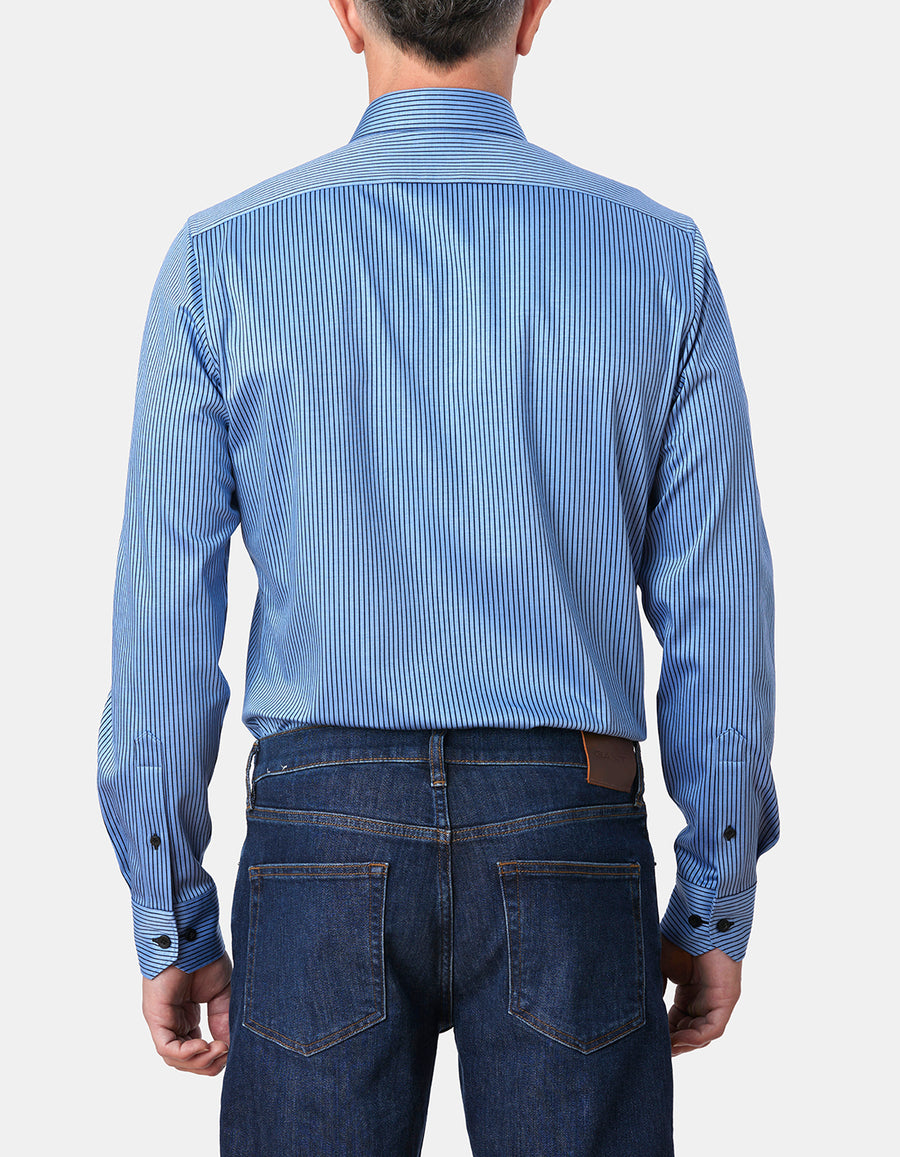 SASSUOLA JAQUARD STRIPE KNIT SLIM FIT SHIRT
