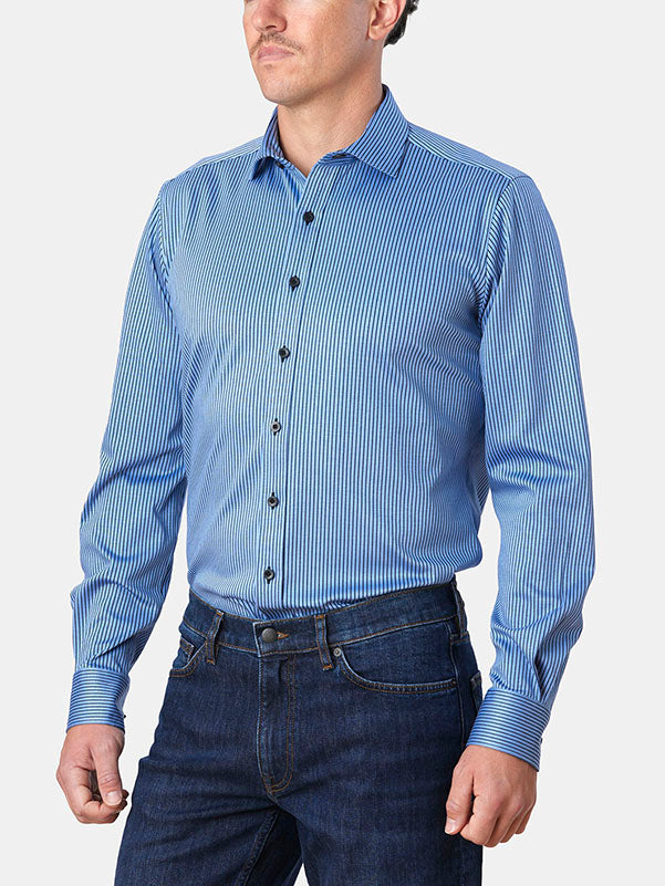 SASSUOLA JAQUARD STRIPE KNIT SLIM FIT SHIRT