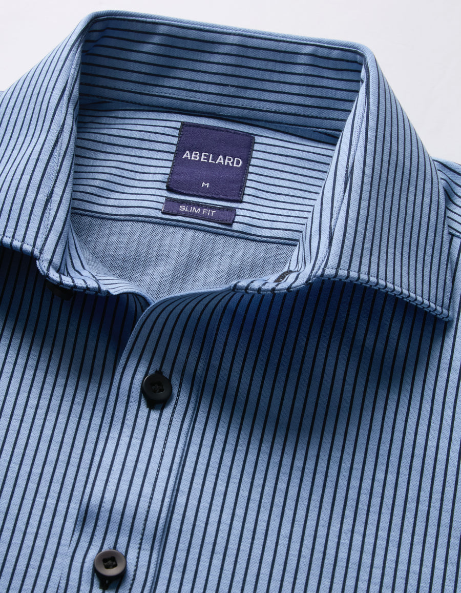 SASSUOLA JAQUARD STRIPE KNIT SLIM FIT SHIRT