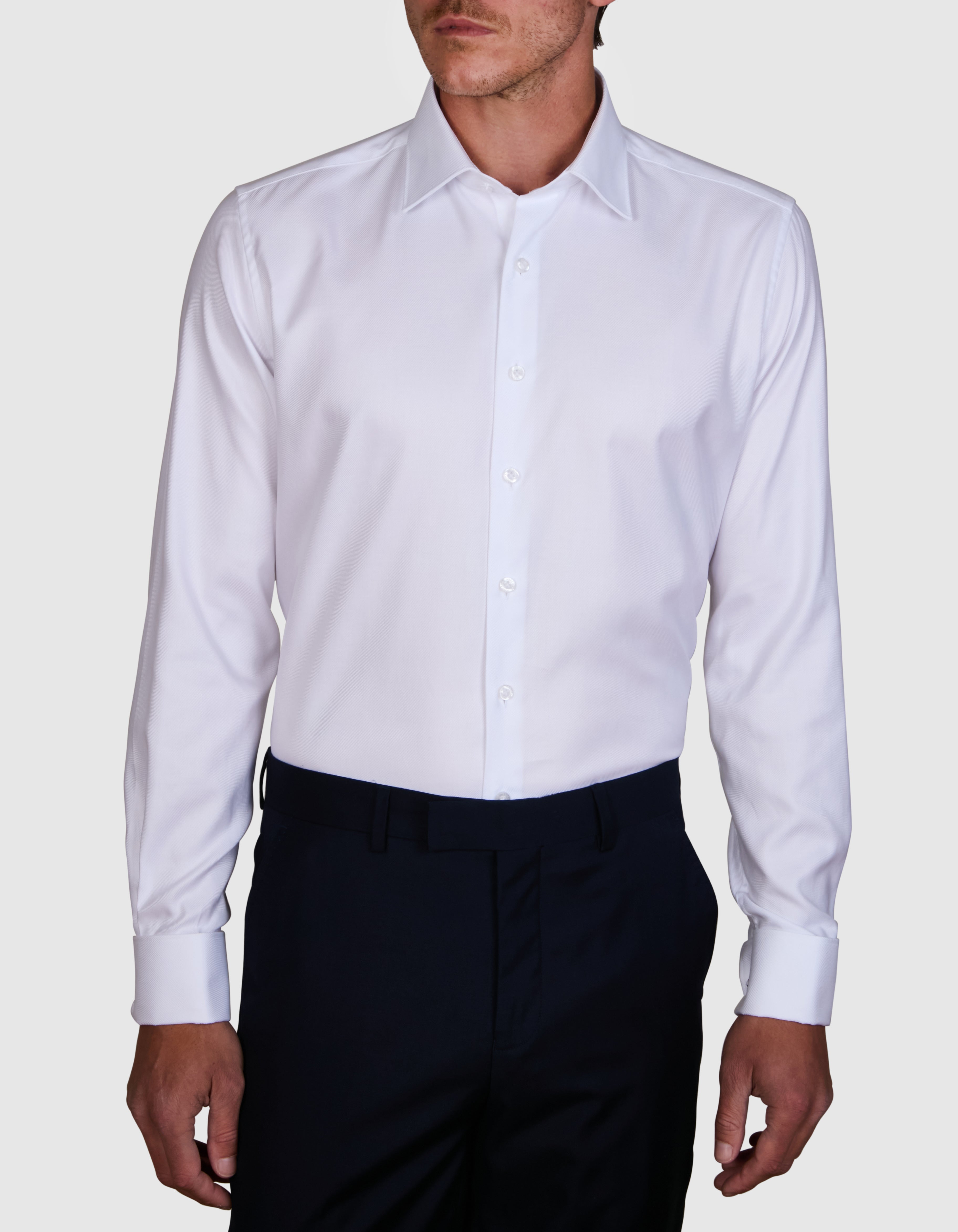 2 PLY LUXURY TWILL FRENCH CUFF SLIM FIT SHIRT