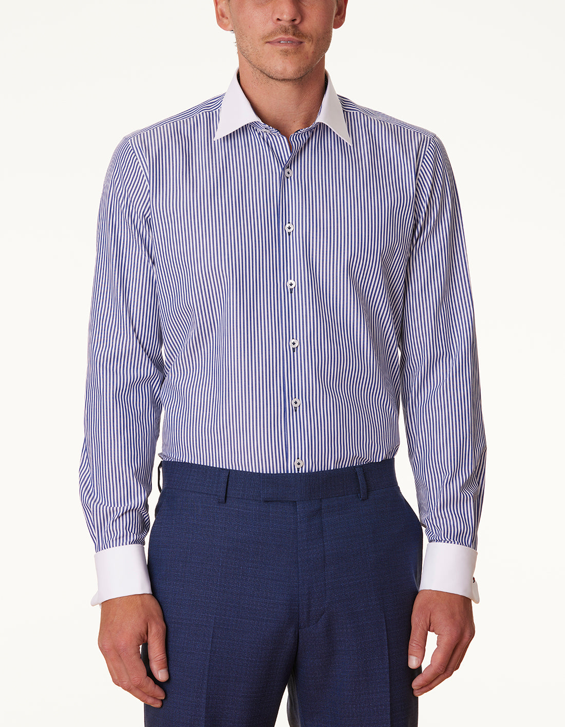 LONDRES STRIPE FRENCH CUFF SLIM FIT SHIRT