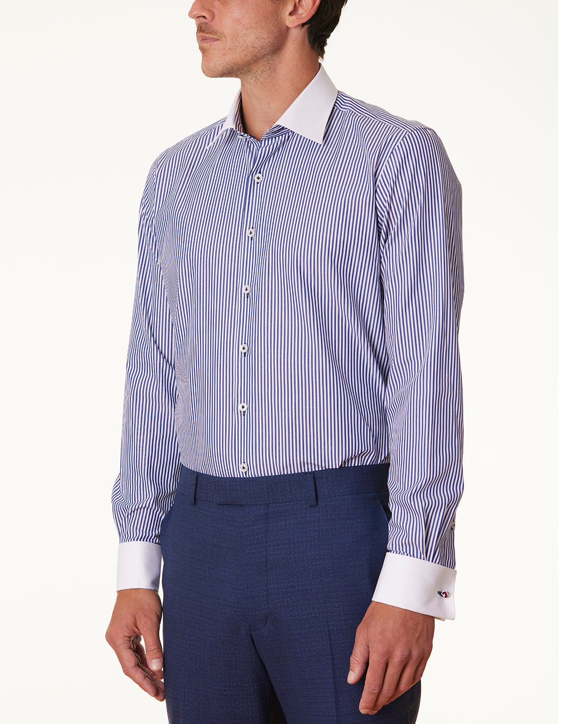 LONDRES STRIPE FRENCH CUFF SLIM FIT SHIRT