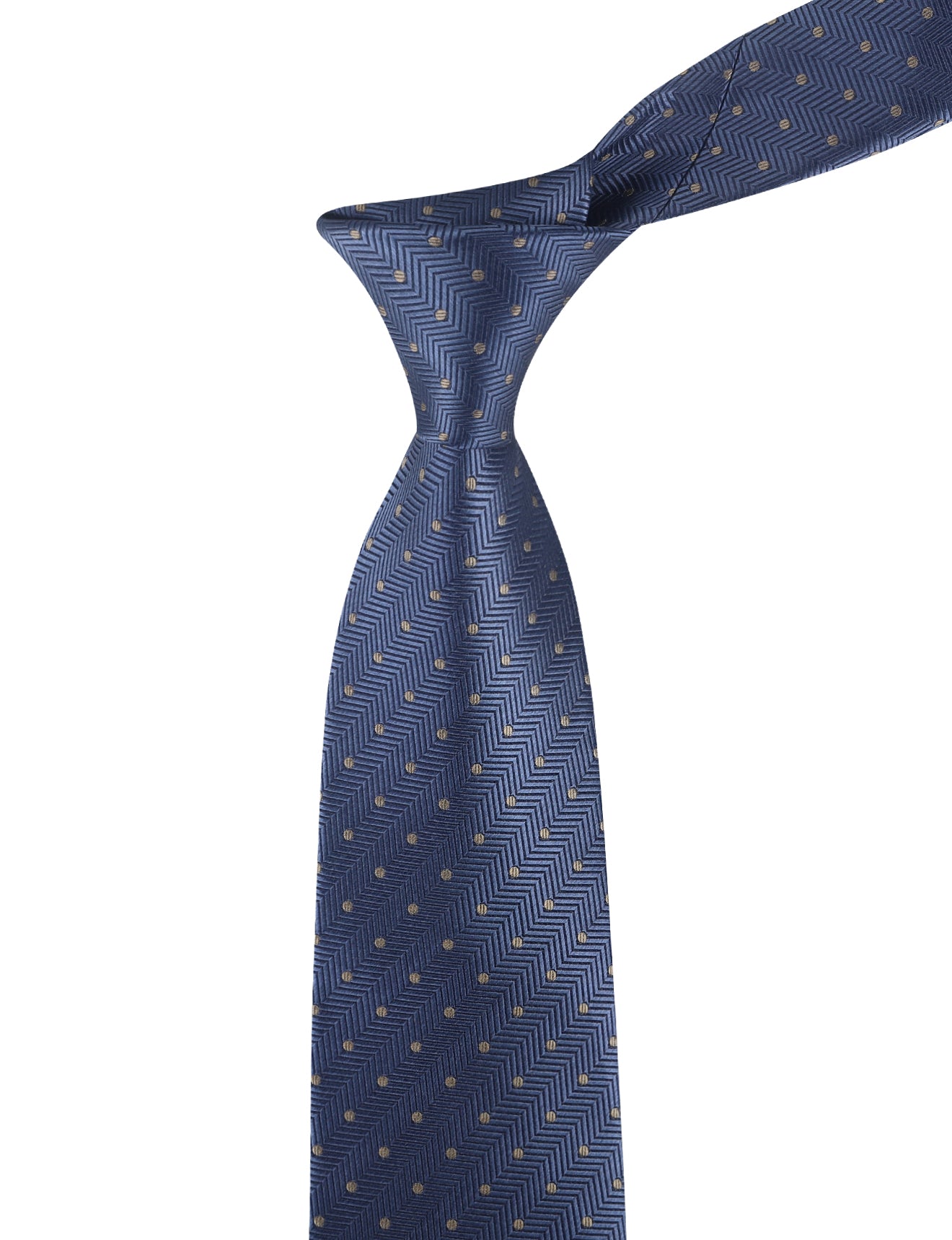 HERRINGBONE SPOT TIE - BLUE