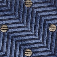 HERRINGBONE SPOT TIE - BLUE