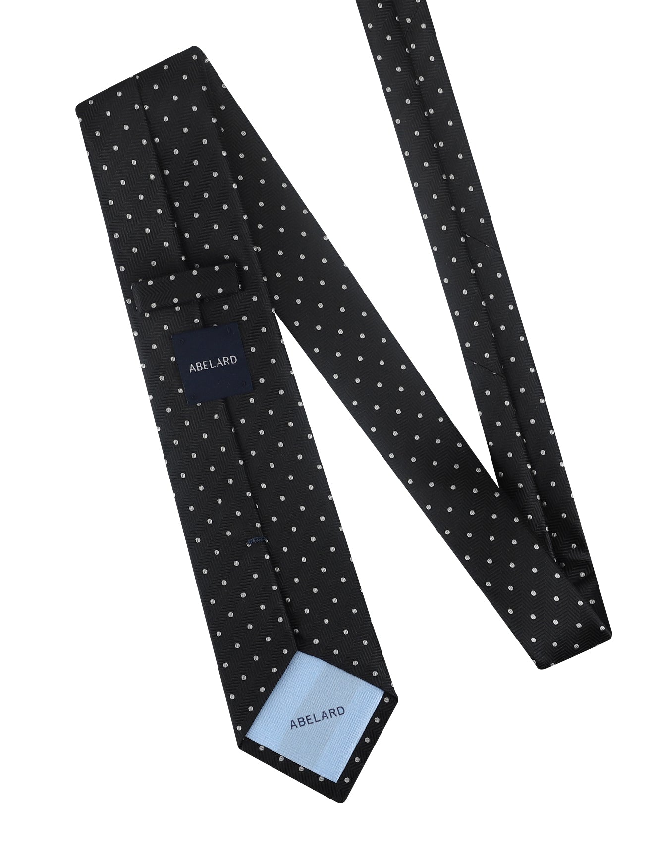 HERRINGBONE SPOT TIE - BLACK WHITE
