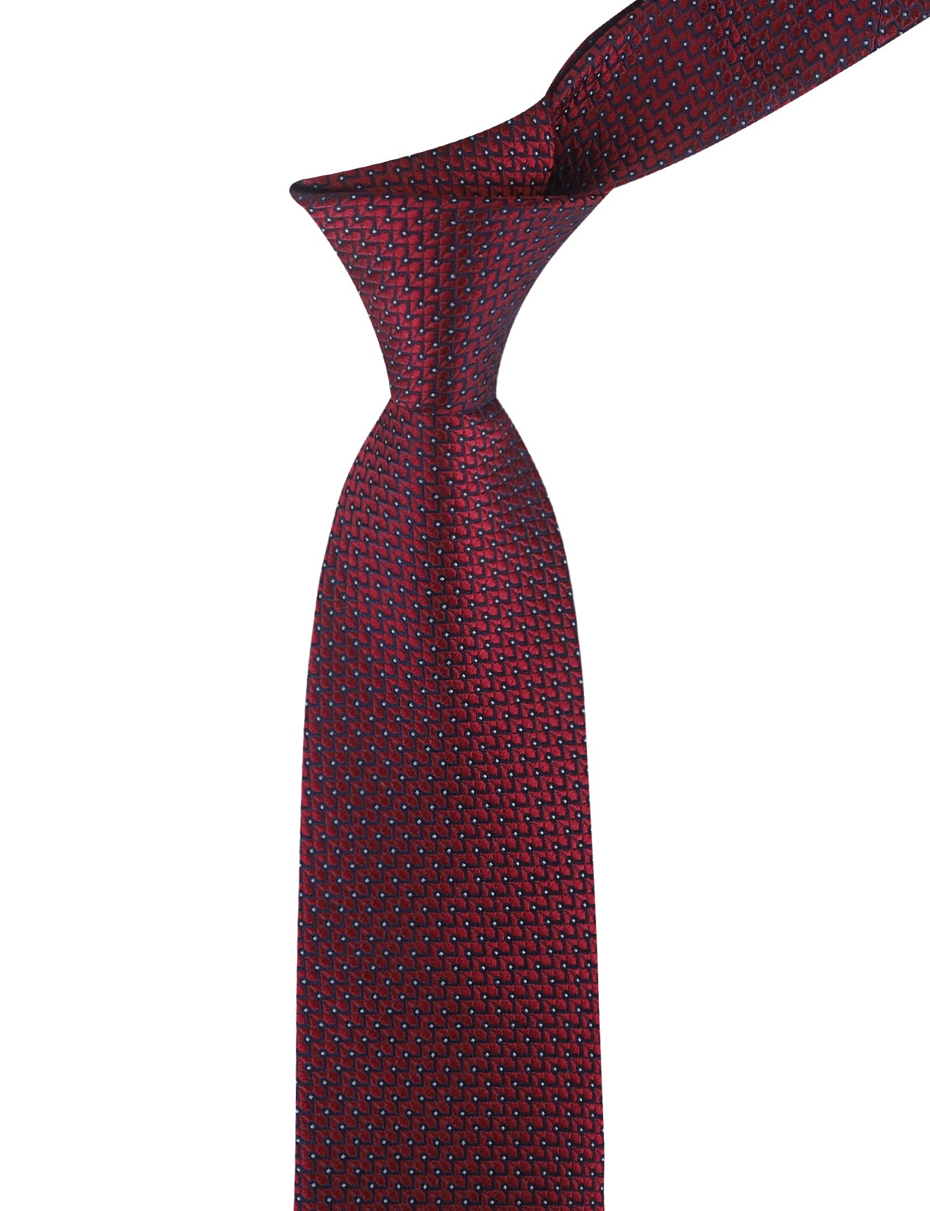 MICRO CHEVRON SEMI SOLID TIE - DEEP RED