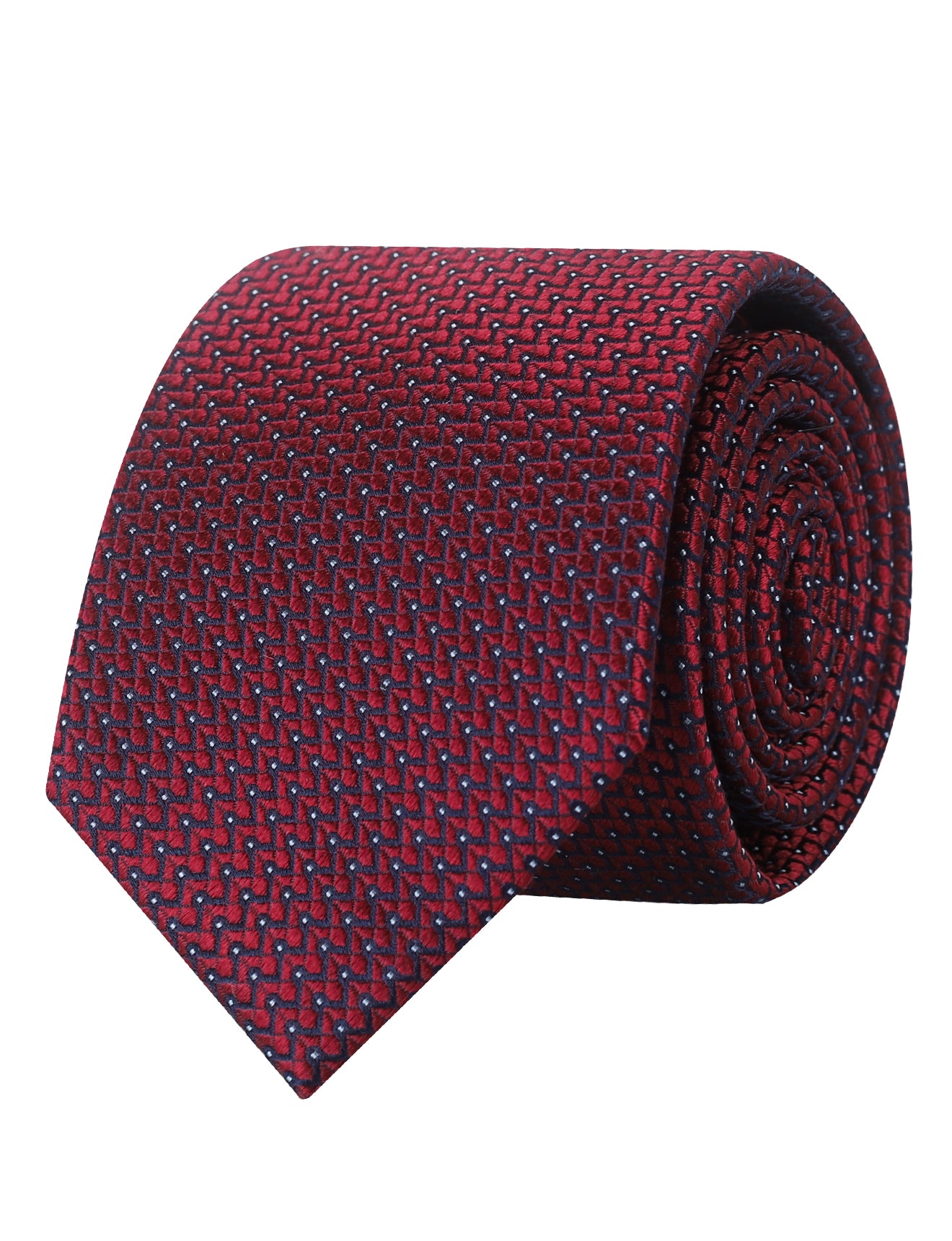 MICRO CHEVRON SEMI SOLID TIE - DEEP RED