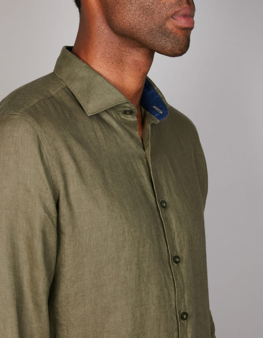 European Pure Linen Shirt Slim Fit